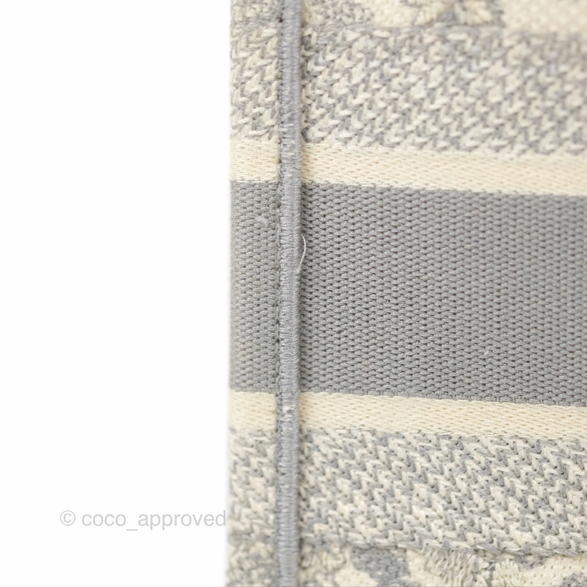 Christian Dior Medium (Old Small) Embroidered Toile De Jouy Light Grey Canvas Book Tote