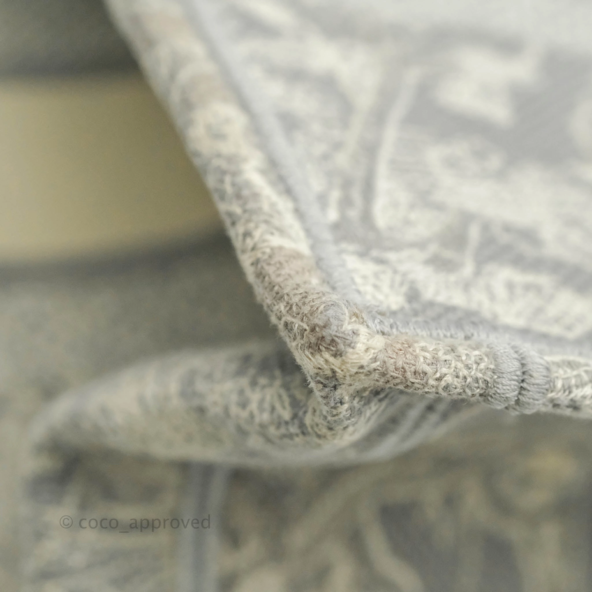 Christian Dior Medium (Old Small) Embroidered Toile De Jouy Light Grey Canvas Book Tote