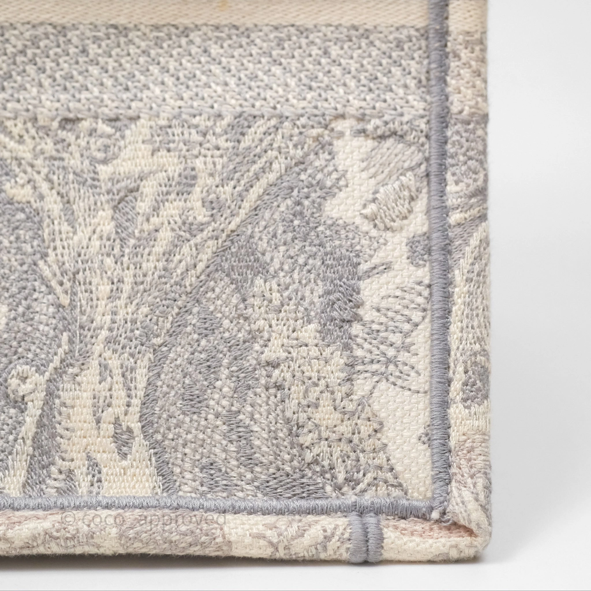 Christian Dior Medium (Old Small) Embroidered Toile De Jouy Light Grey Canvas Book Tote