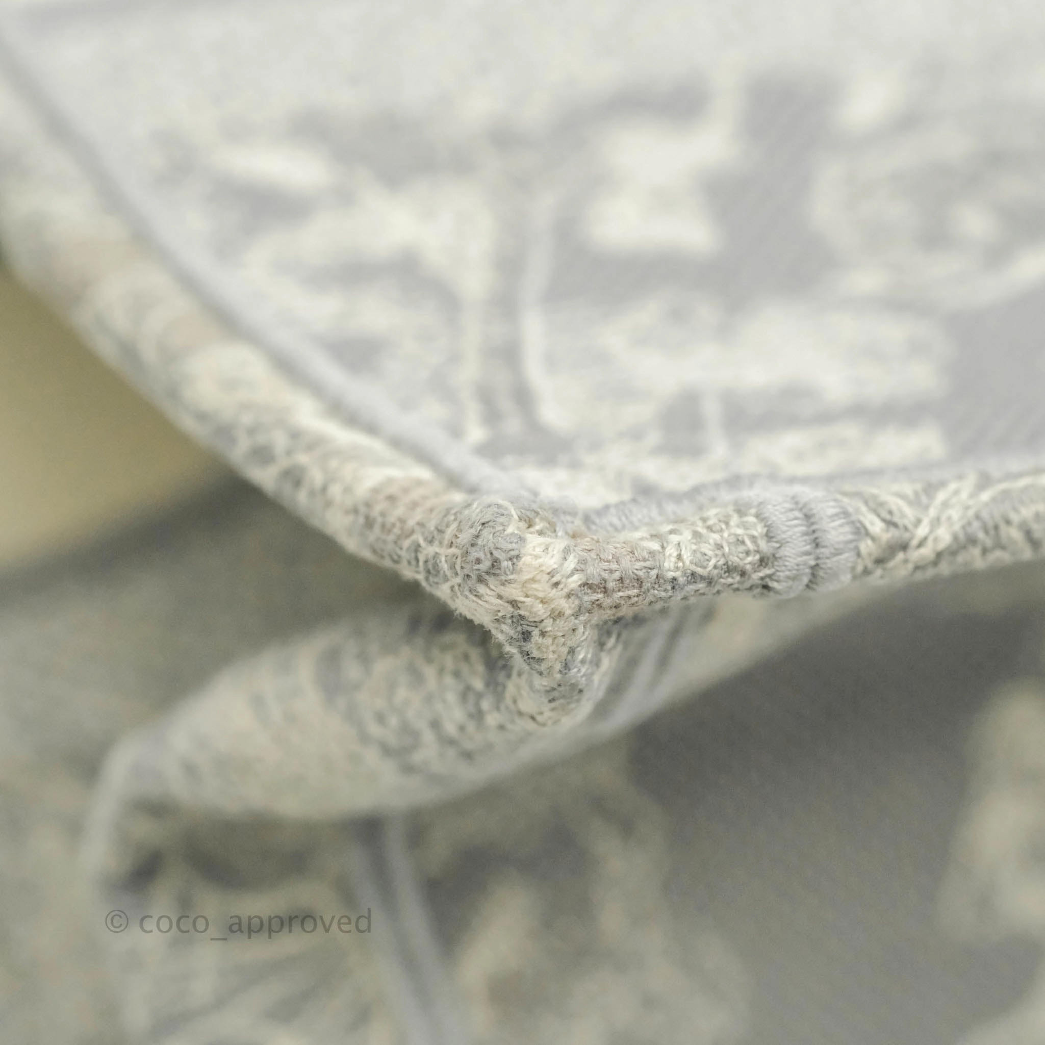 Christian Dior Medium (Old Small) Embroidered Toile De Jouy Light Grey Canvas Book Tote