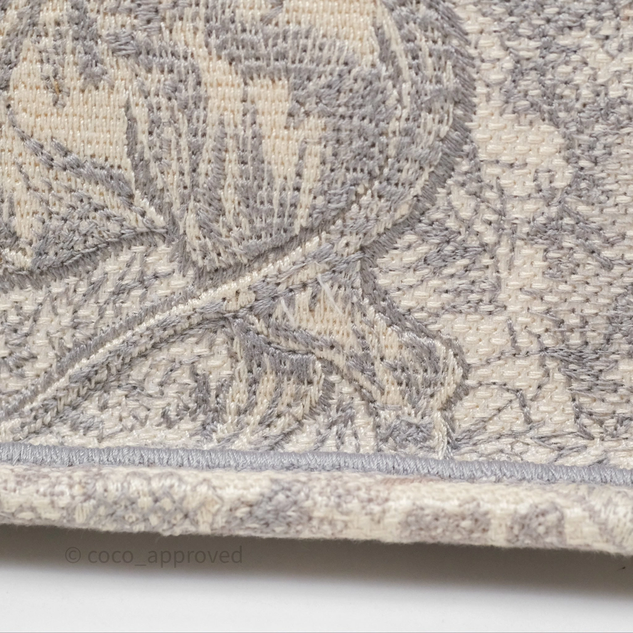 Christian Dior Medium (Old Small) Embroidered Toile De Jouy Light Grey Canvas Book Tote