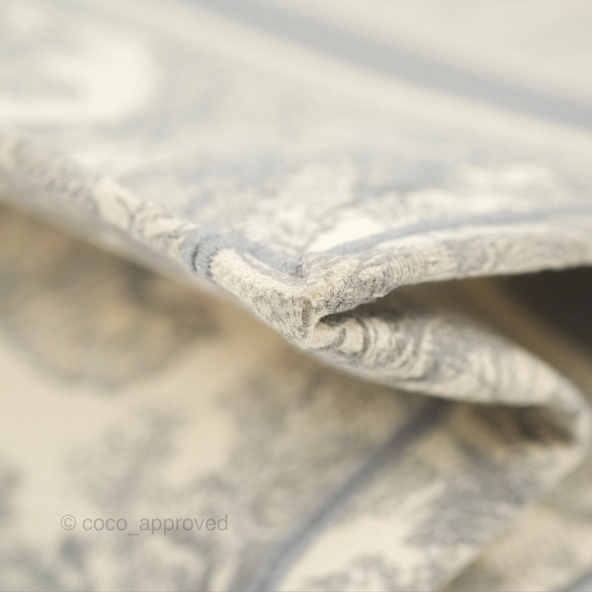 Christian Dior Medium (Old Small) Embroidered Toile De Jouy Light Grey Canvas Book Tote