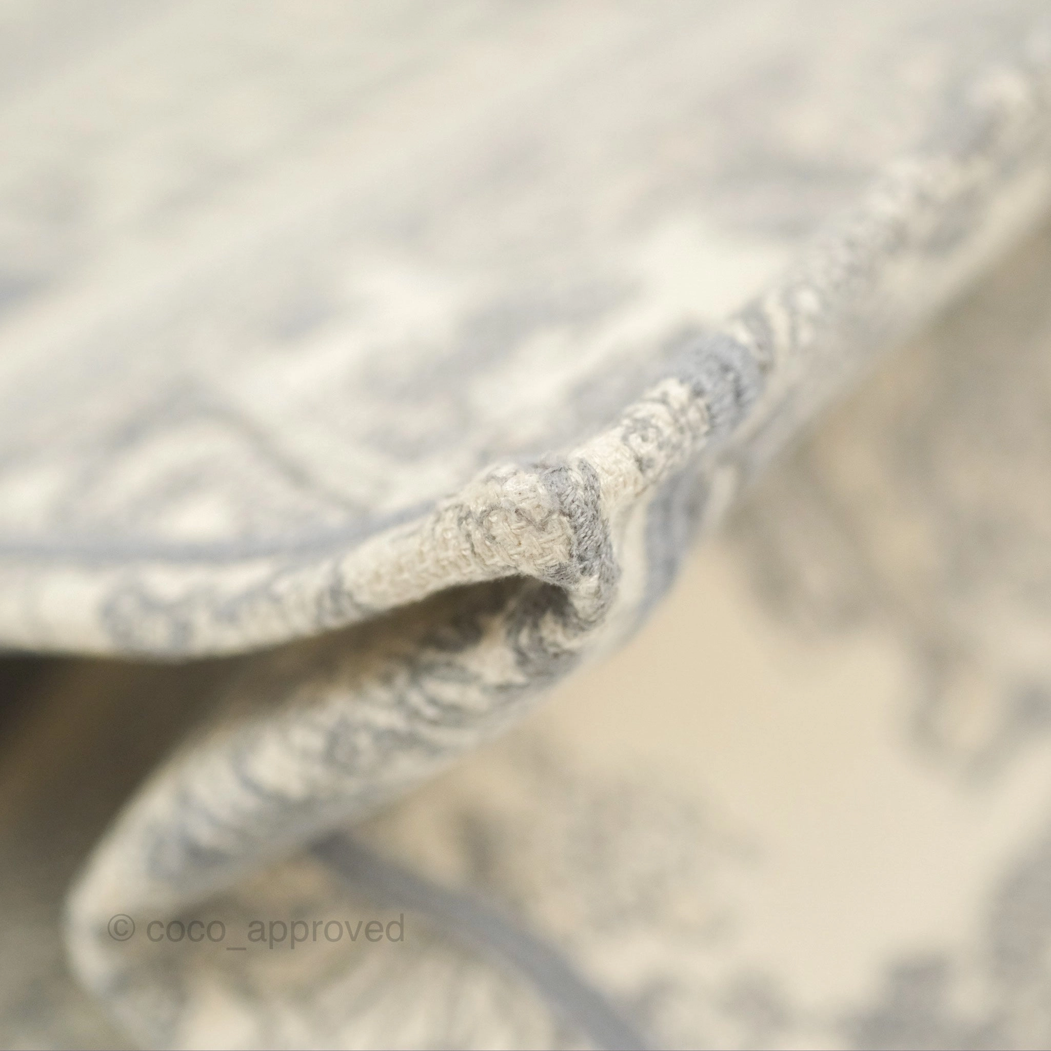 Christian Dior Medium (Old Small) Embroidered Toile De Jouy Light Grey Canvas Book Tote