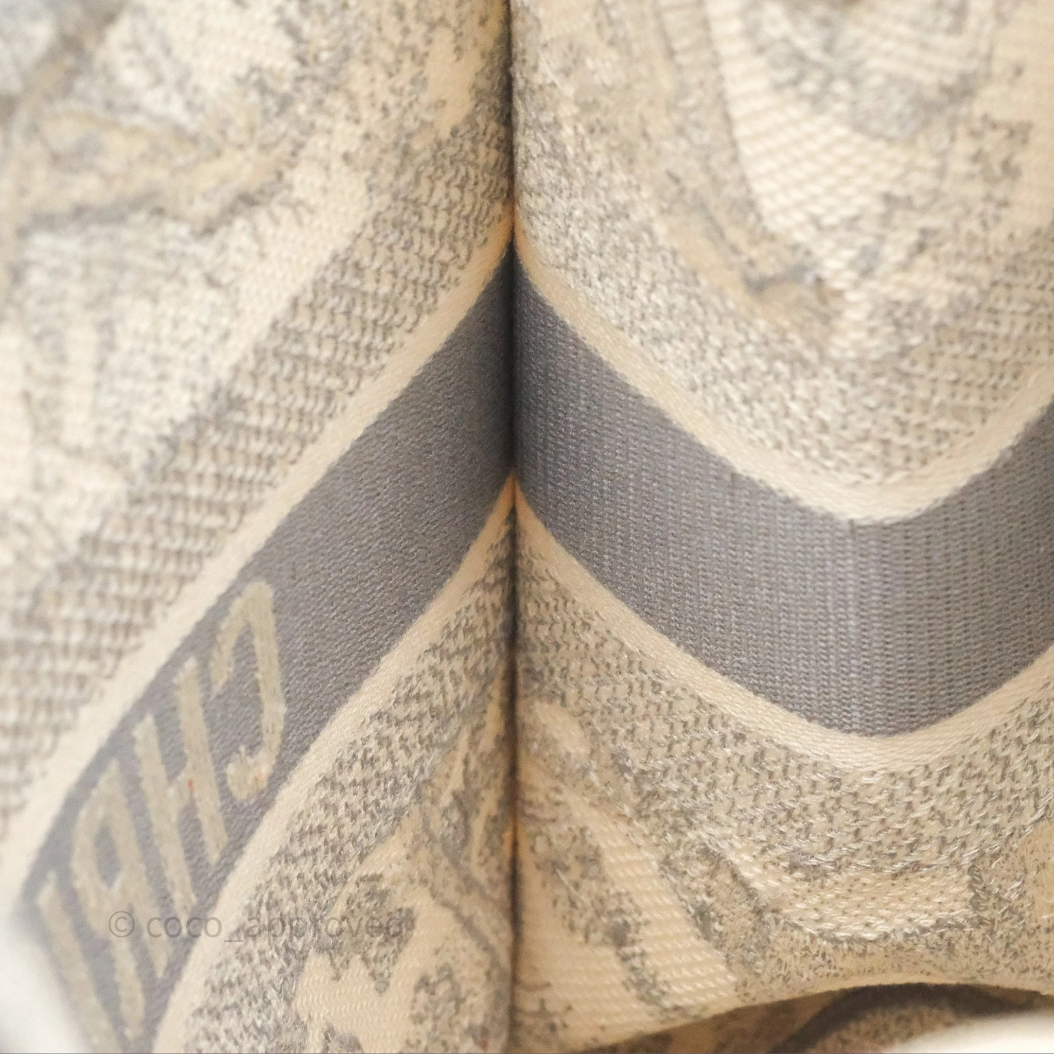 Christian Dior Medium (Old Small) Embroidered Toile De Jouy Light Grey Canvas Book Tote
