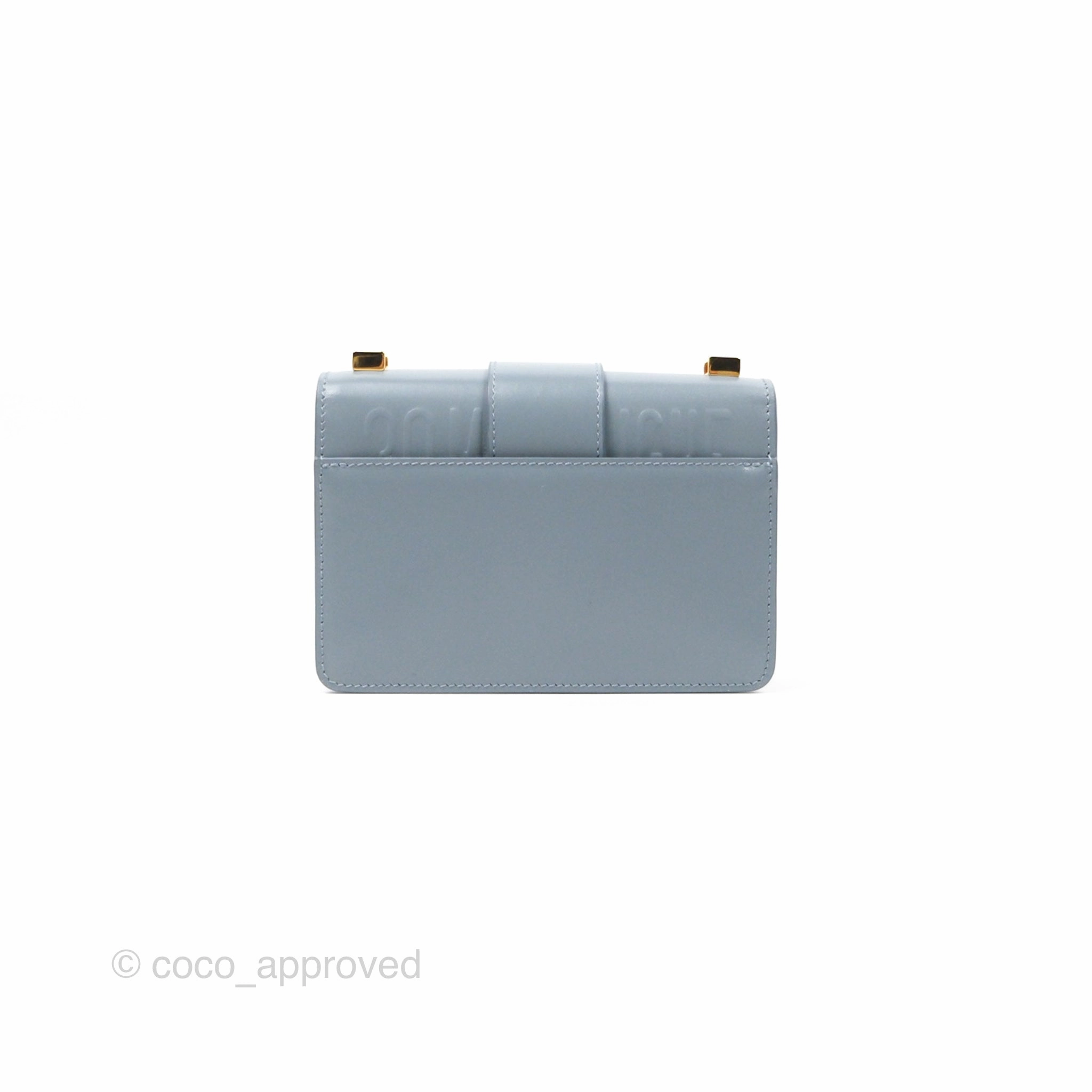 Christian Dior Micro 30 Montaigne Flap Bag Blue Grey Smooth Calfskin