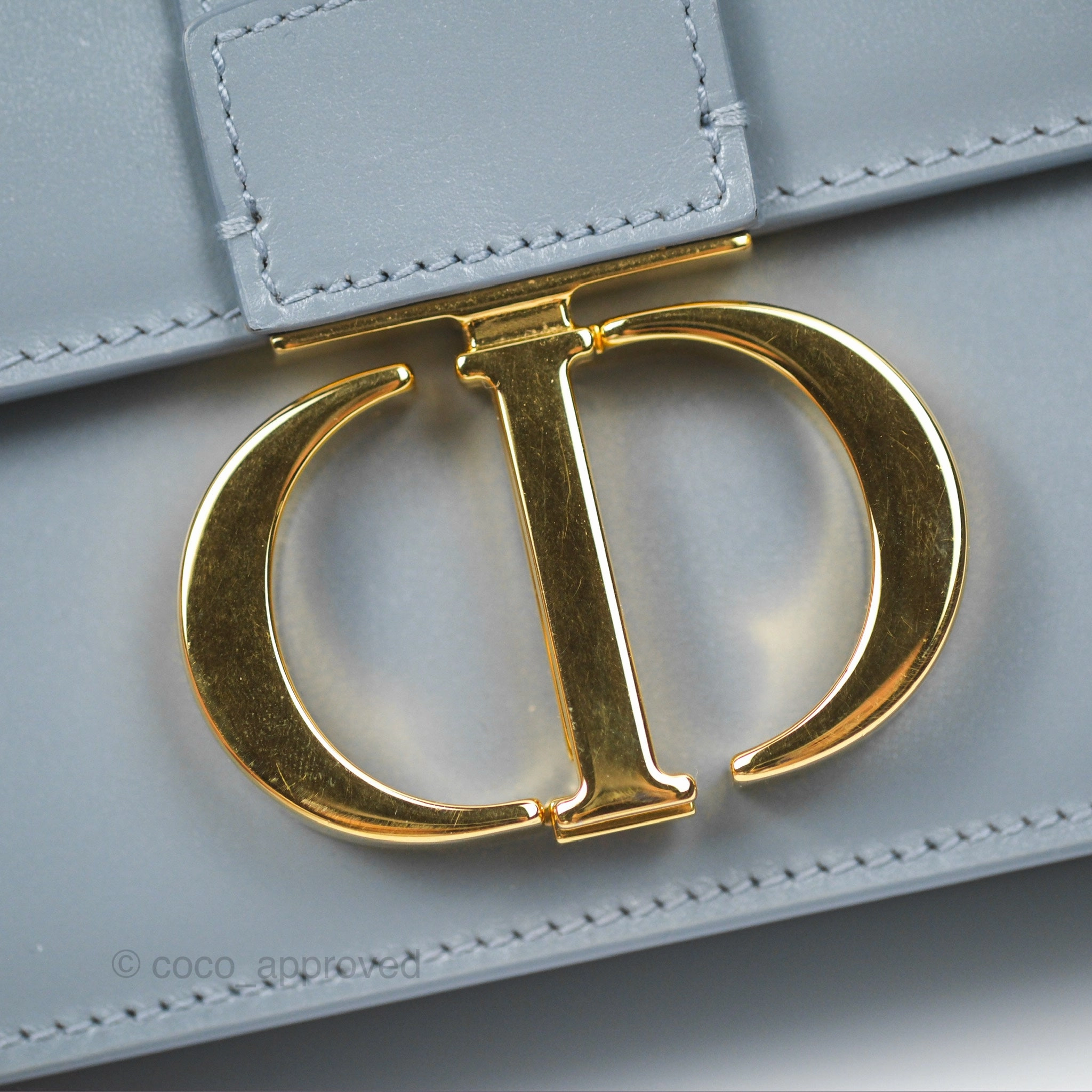 Christian Dior Micro 30 Montaigne Flap Bag Blue Grey Smooth Calfskin