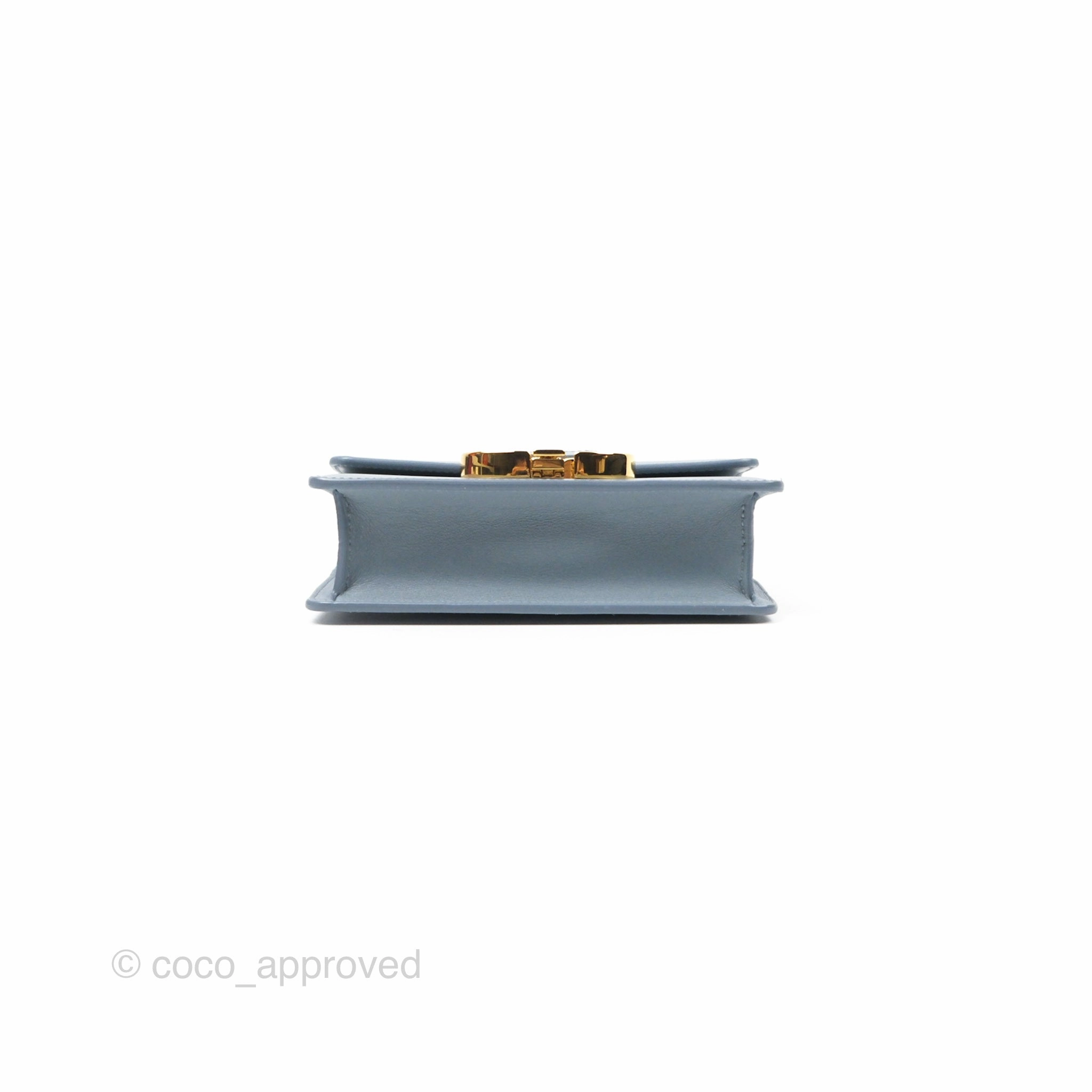 Christian Dior Micro 30 Montaigne Flap Bag Blue Grey Smooth Calfskin