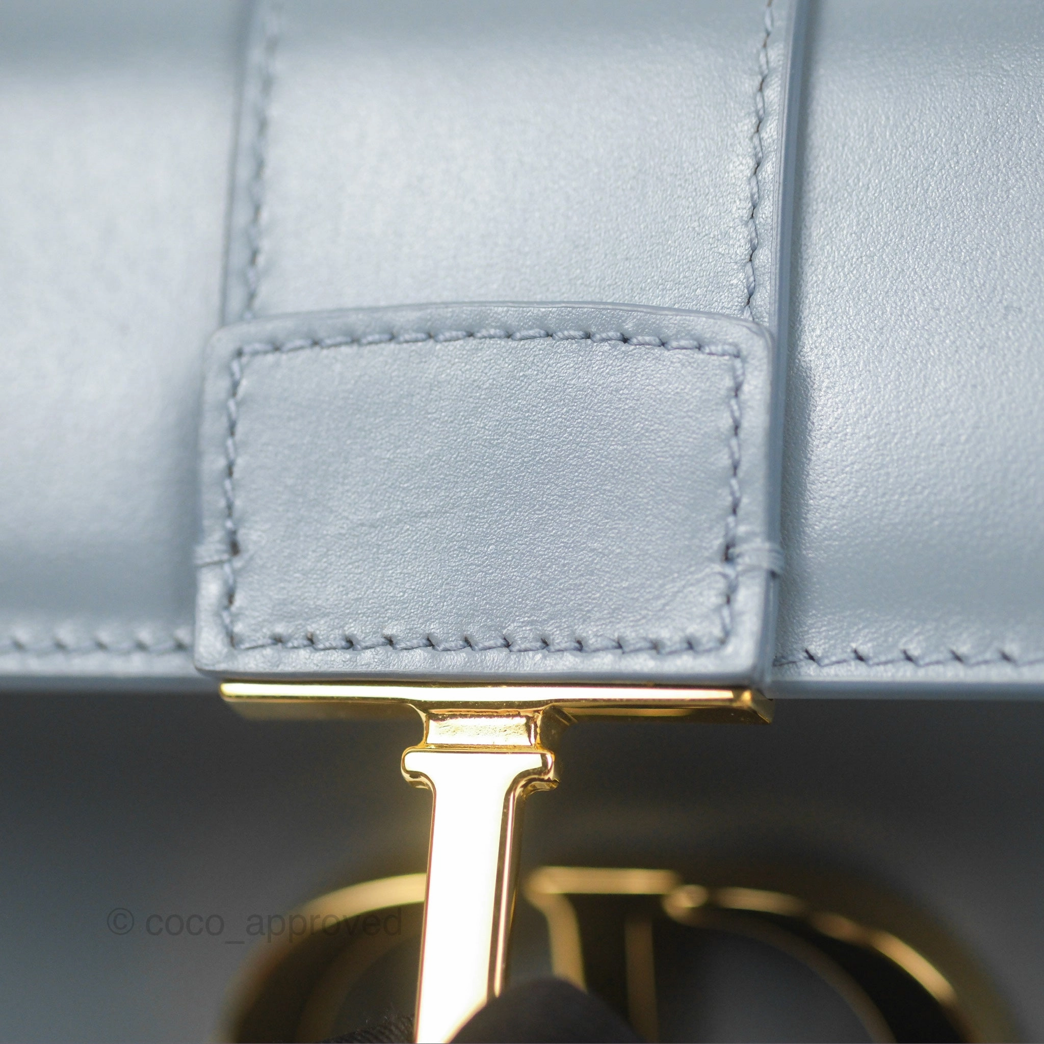 Christian Dior Micro 30 Montaigne Flap Bag Blue Grey Smooth Calfskin