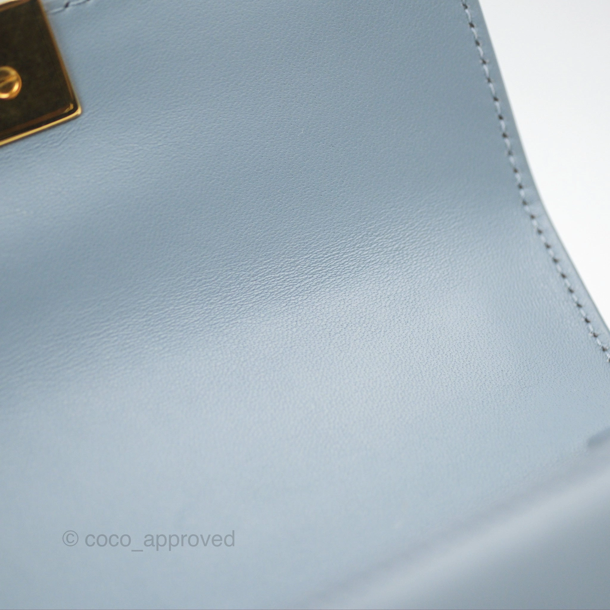 Christian Dior Micro 30 Montaigne Flap Bag Blue Grey Smooth Calfskin