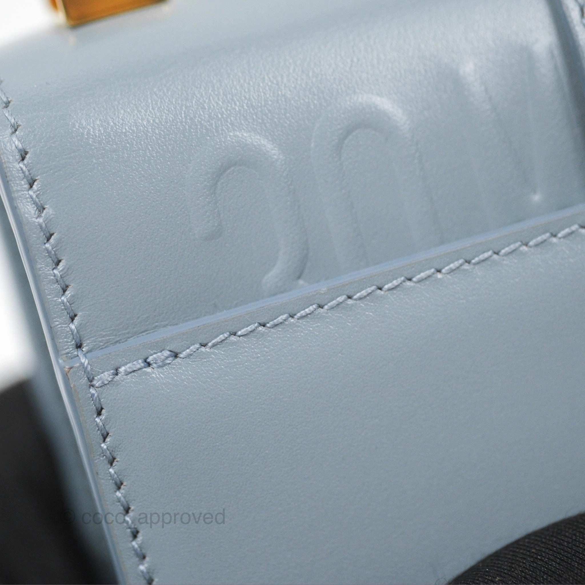 Christian Dior Micro 30 Montaigne Flap Bag Blue Grey Smooth Calfskin