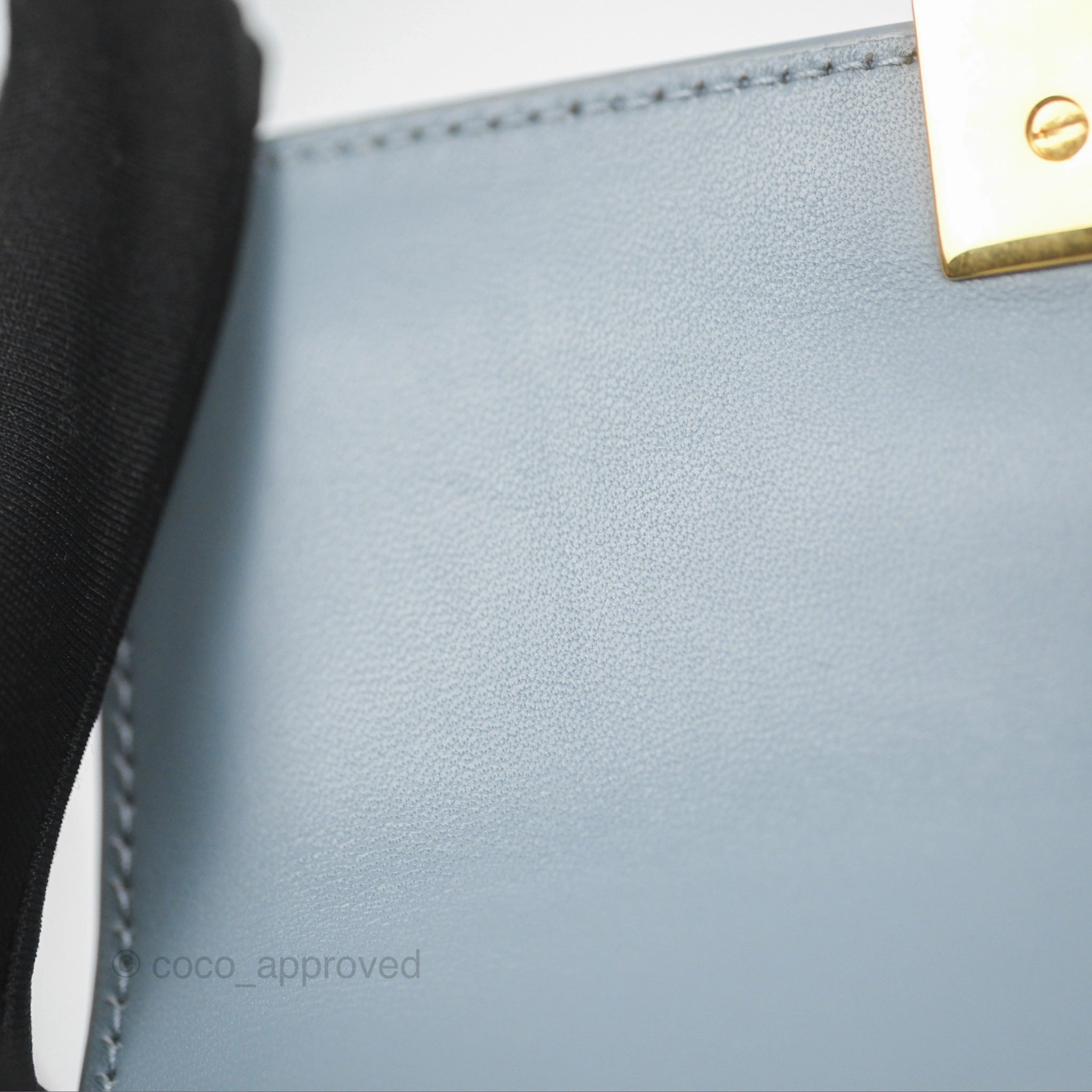 Christian Dior Micro 30 Montaigne Flap Bag Blue Grey Smooth Calfskin