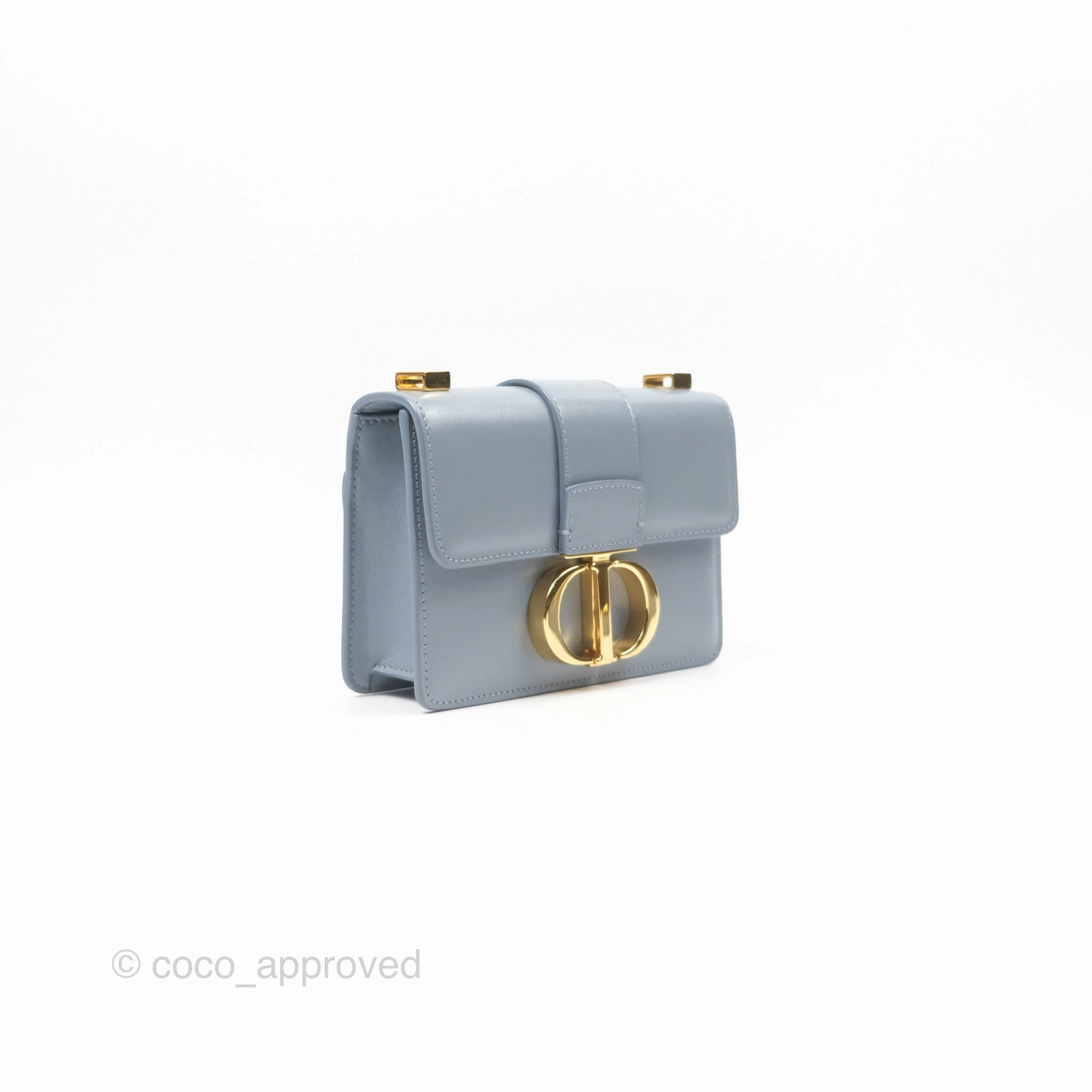 Christian Dior Micro 30 Montaigne Flap Bag Blue Grey Smooth Calfskin