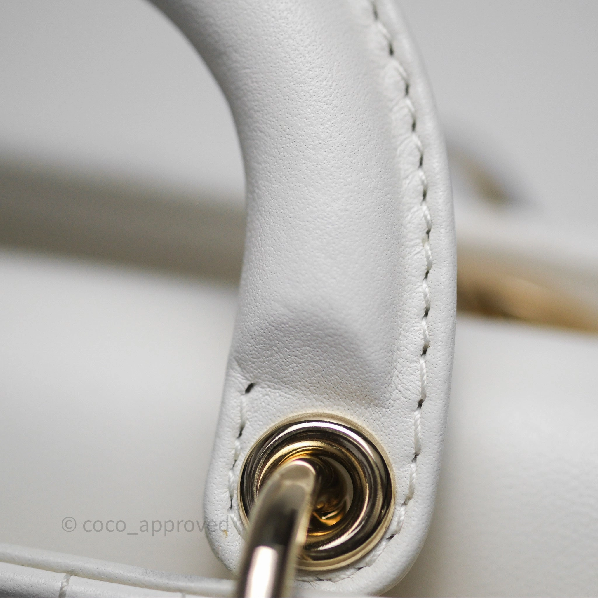 Christian Dior Micro Lady D-Joy Bag Latte Lambskin Cannage Gold Hardware