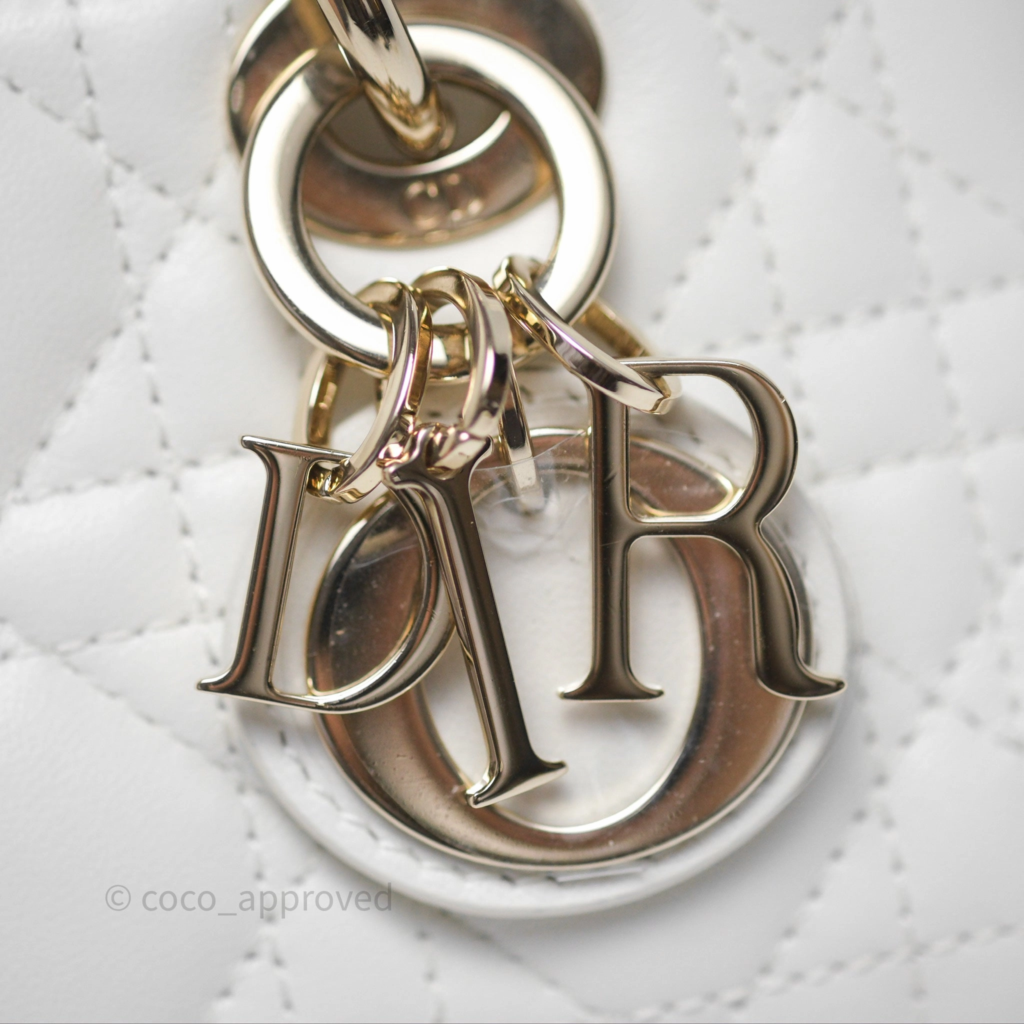 Christian Dior Micro Lady D-Joy Bag Latte Lambskin Cannage Gold Hardware