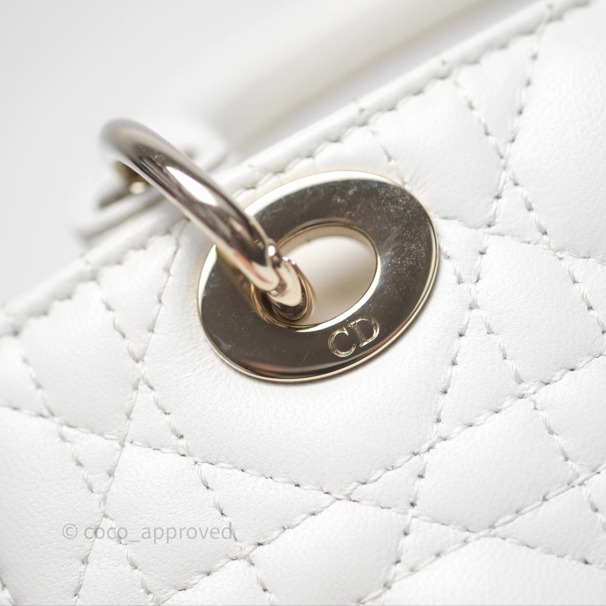 Christian Dior Micro Lady D-Joy Bag Latte Lambskin Cannage Gold Hardware