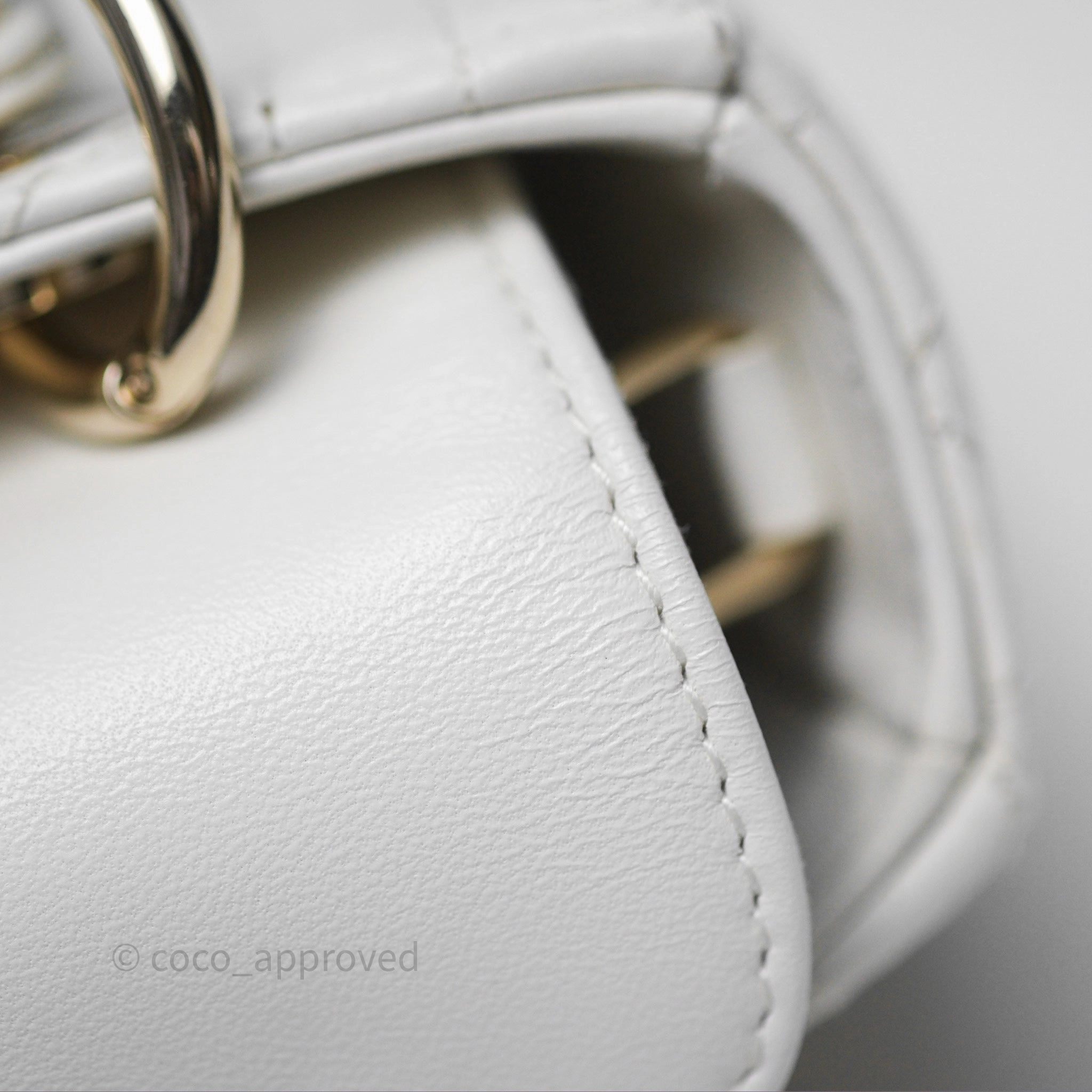 Christian Dior Micro Lady D-Joy Bag Latte Lambskin Cannage Gold Hardware
