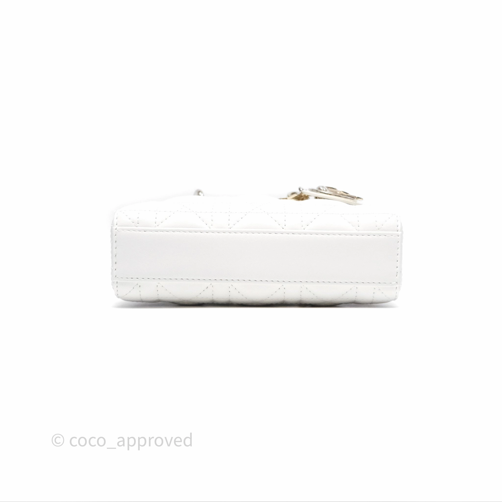 Christian Dior Micro Lady D-Joy Bag Latte Lambskin Cannage Gold Hardware