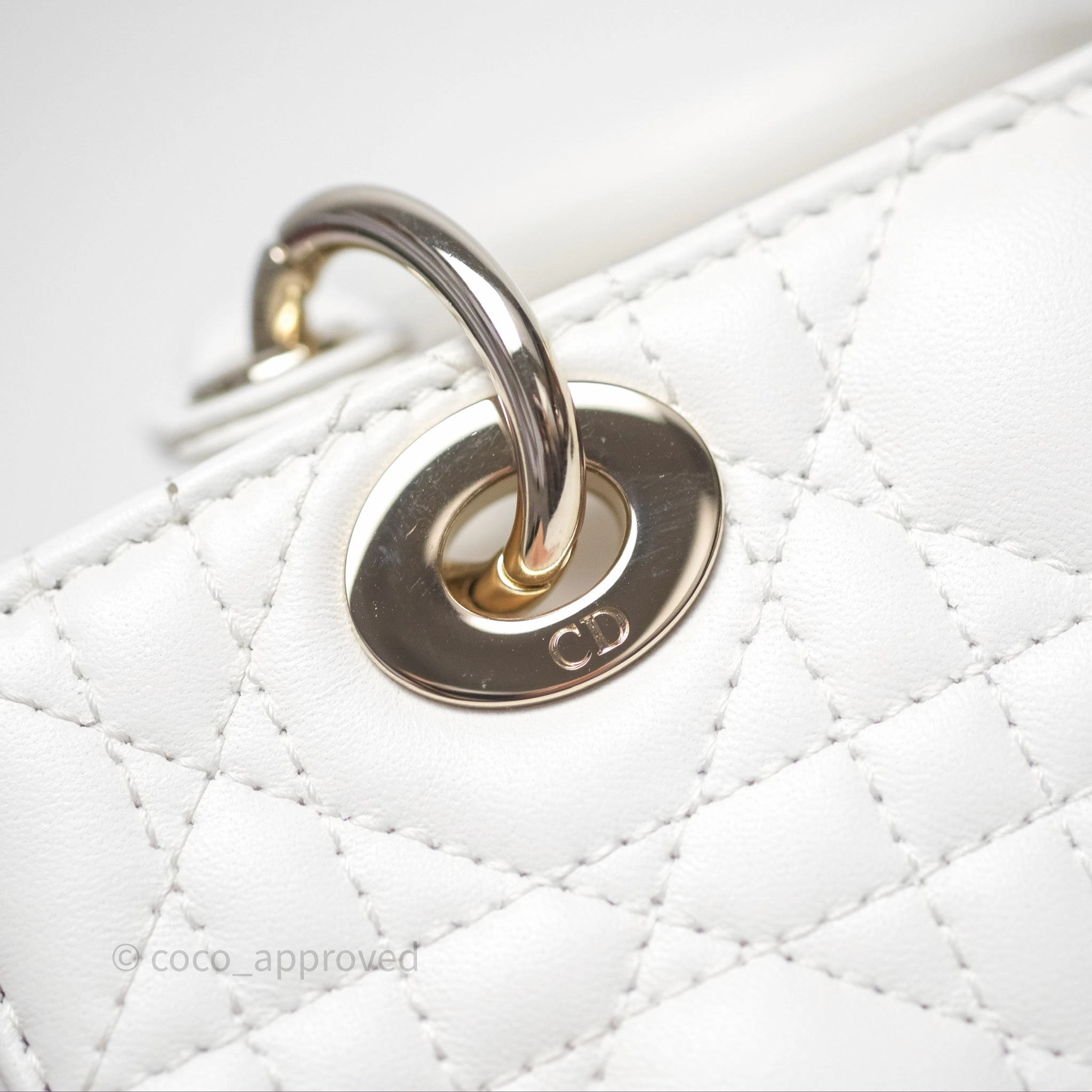 Christian Dior Micro Lady D-Joy Bag Latte Lambskin Cannage Gold Hardware