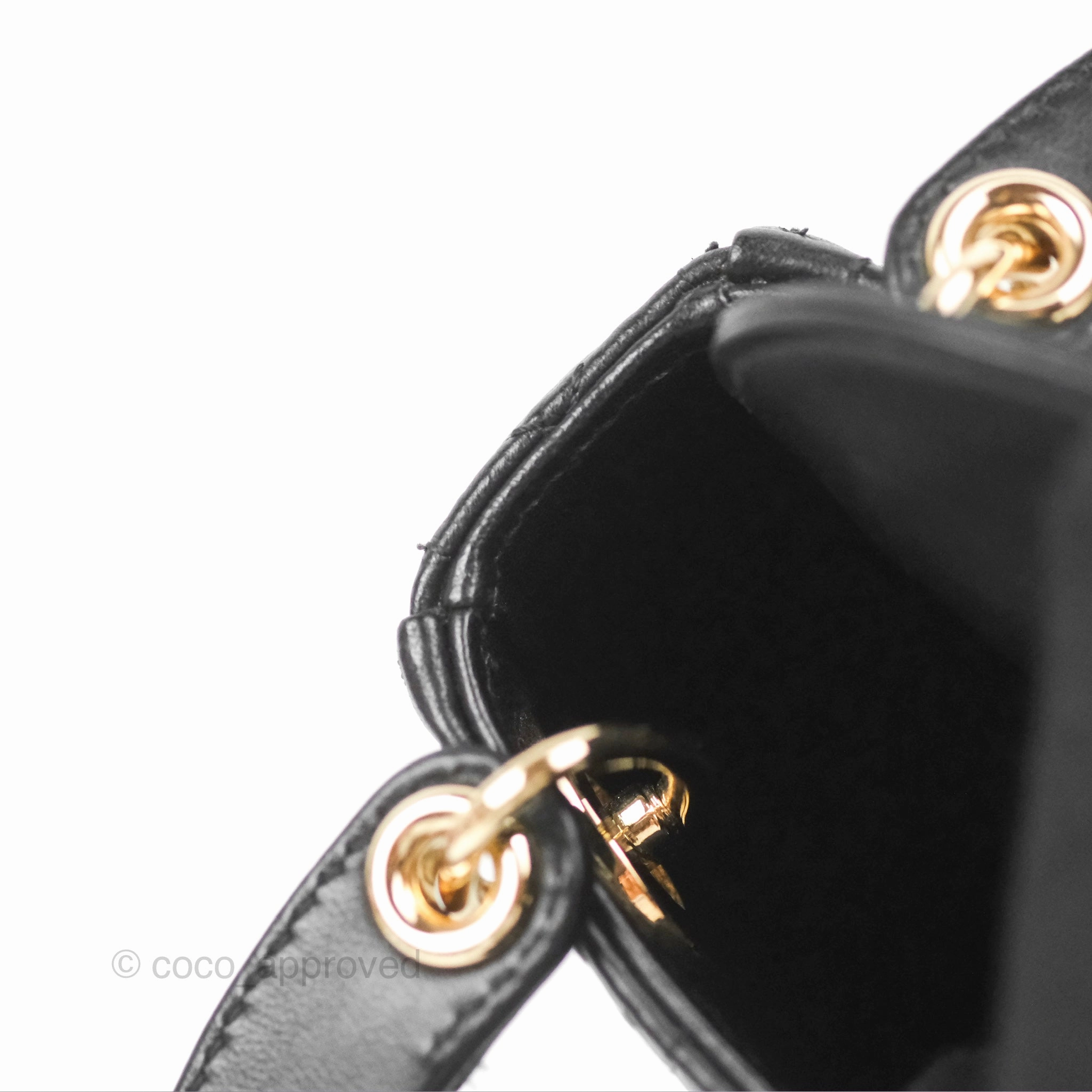 Christian Dior Micro Lady Dior Cannage Black Lambskin Gold Hardware