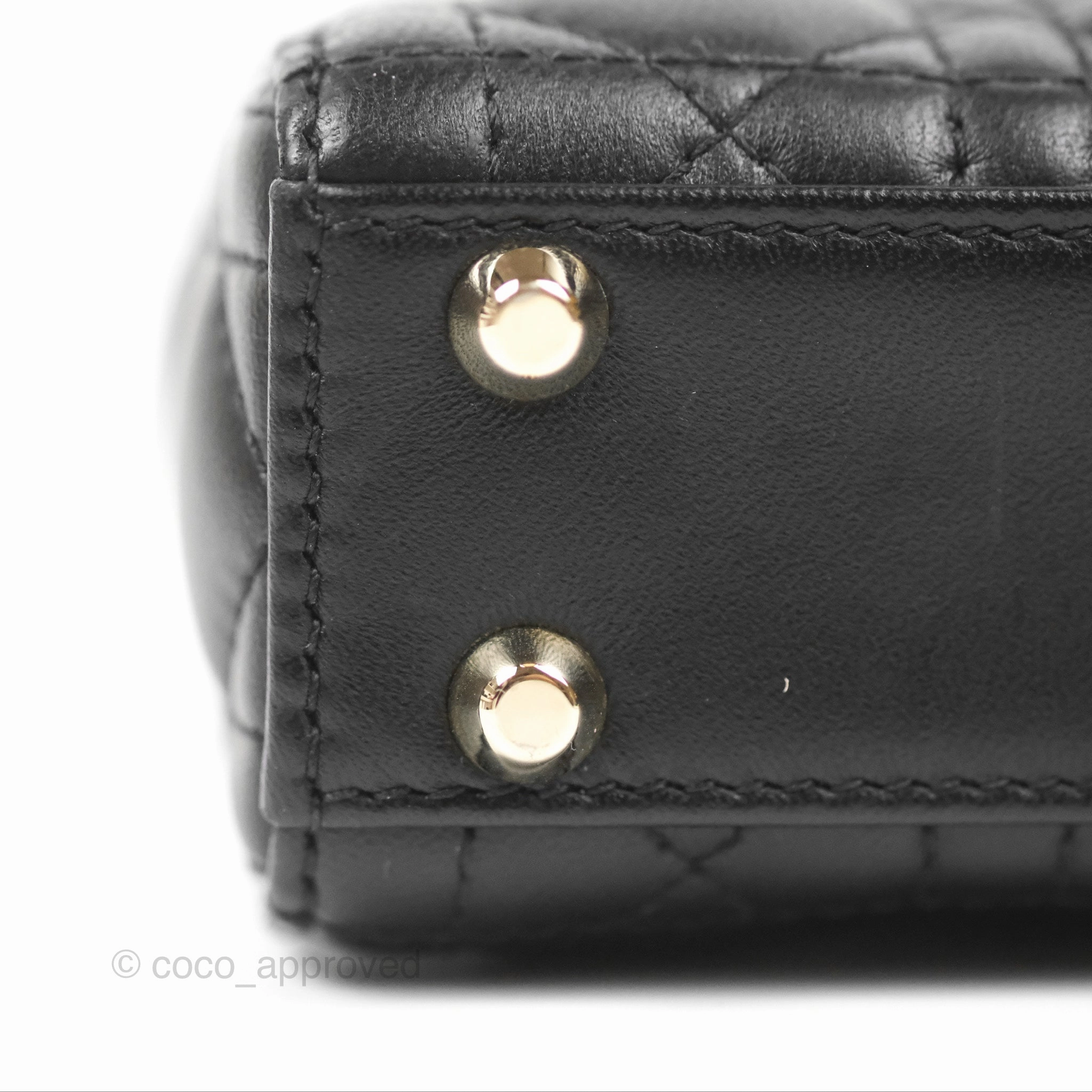 Christian Dior Micro Lady Dior Cannage Black Lambskin Gold Hardware
