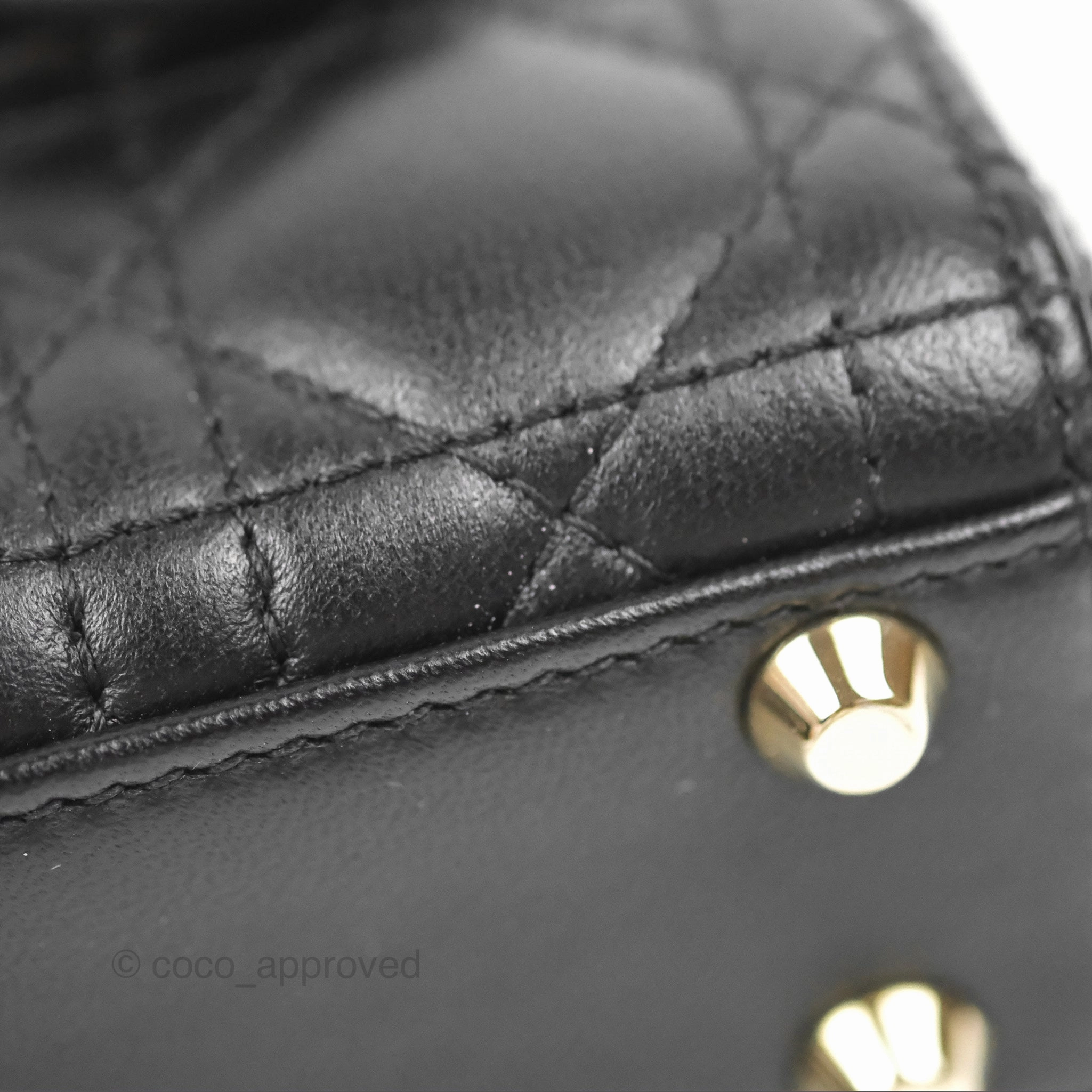 Christian Dior Micro Lady Dior Cannage Black Lambskin Gold Hardware