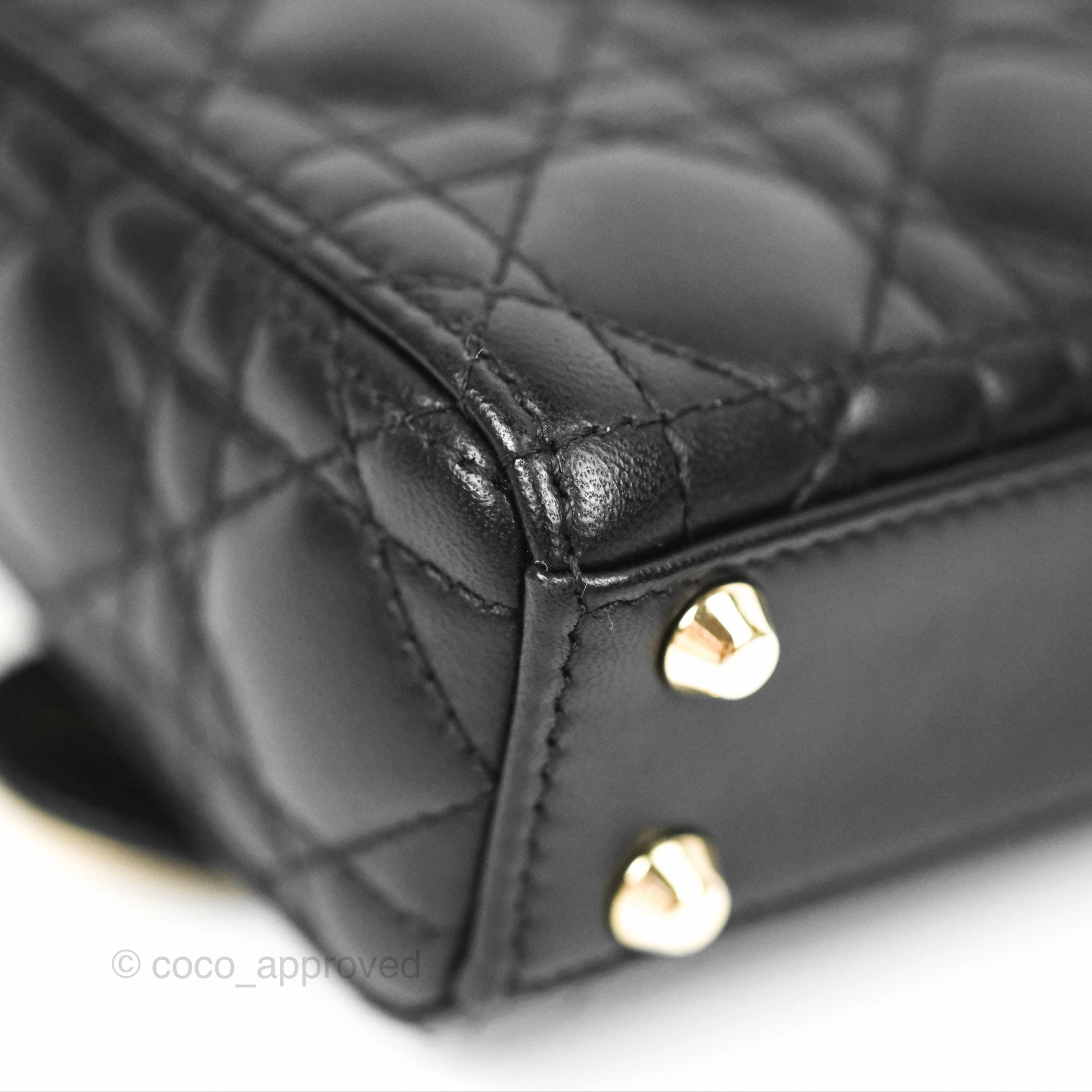 Christian Dior Micro Lady Dior Cannage Black Lambskin Gold Hardware