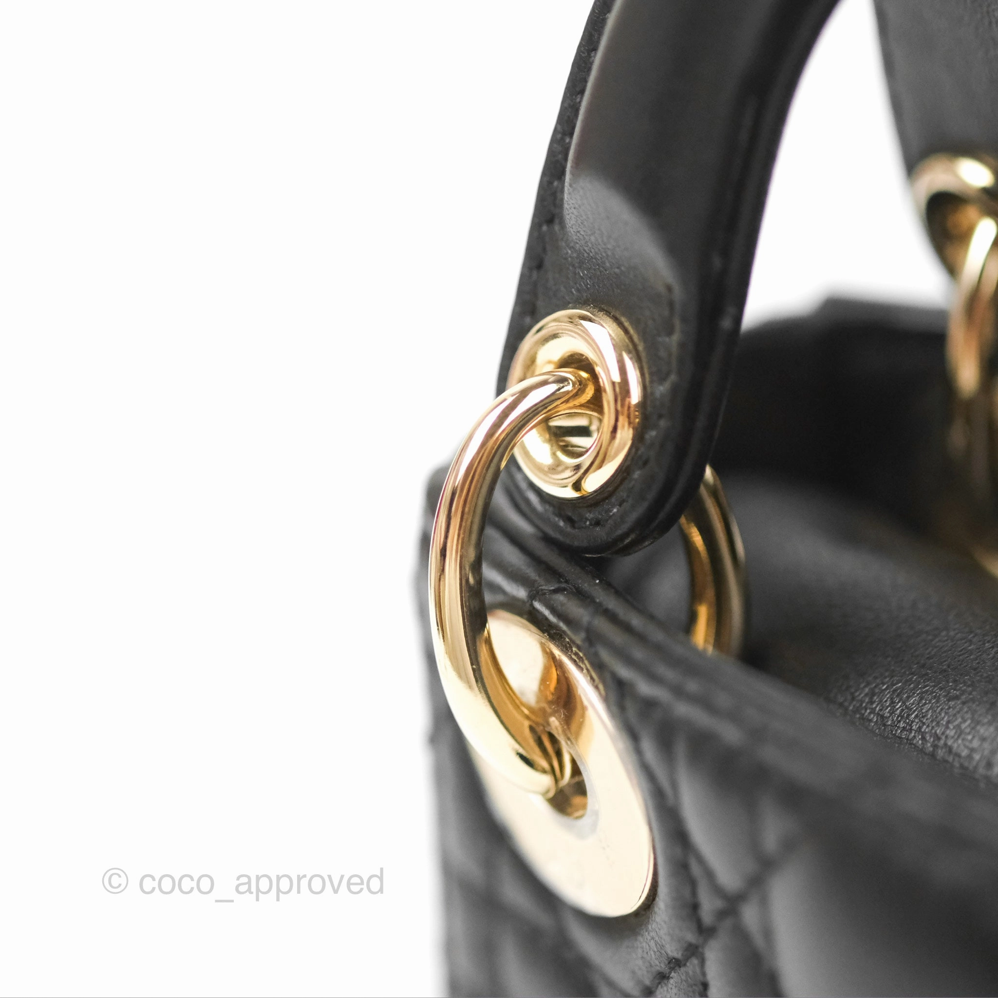 Christian Dior Micro Lady Dior Cannage Black Lambskin Gold Hardware