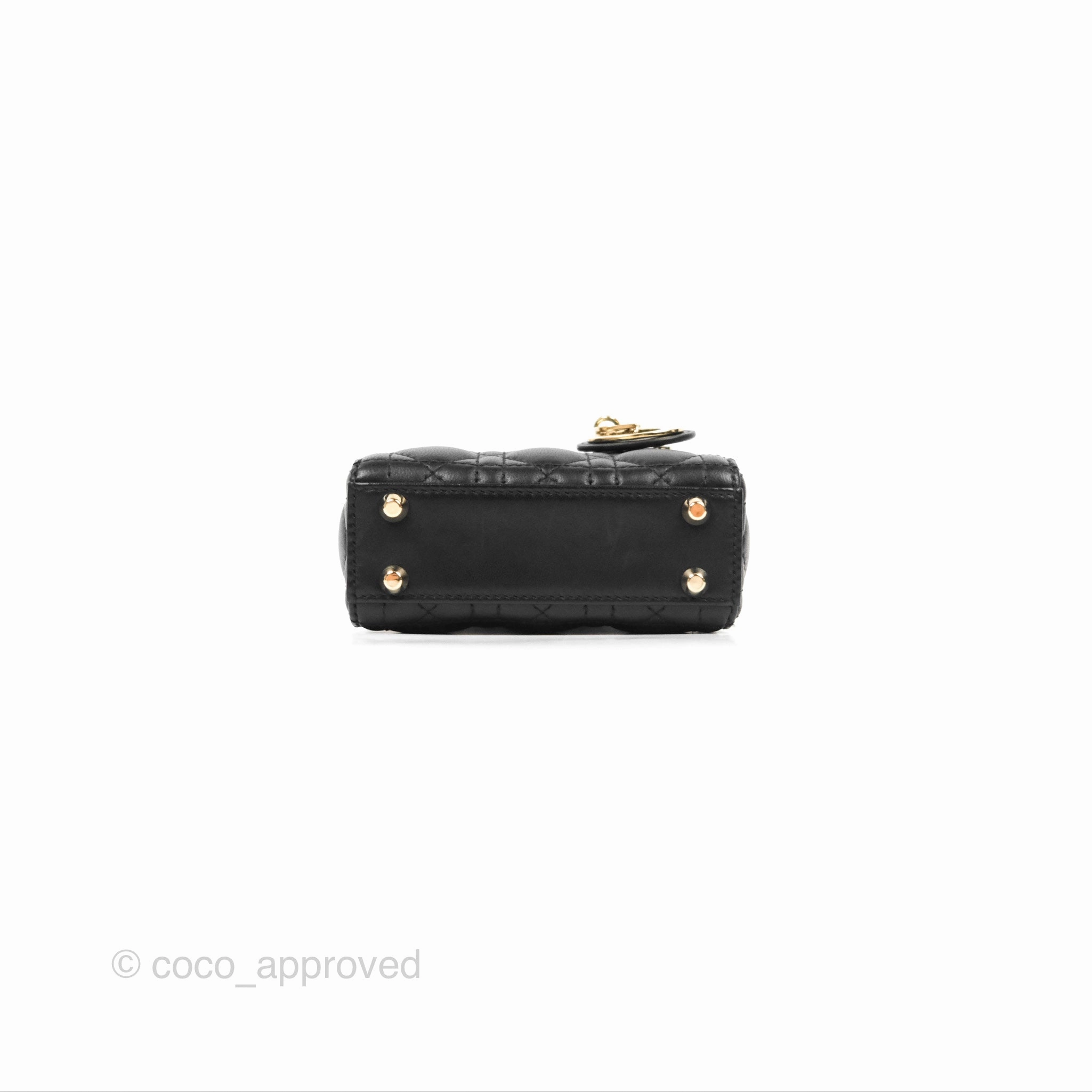 Christian Dior Micro Lady Dior Cannage Black Lambskin Gold Hardware