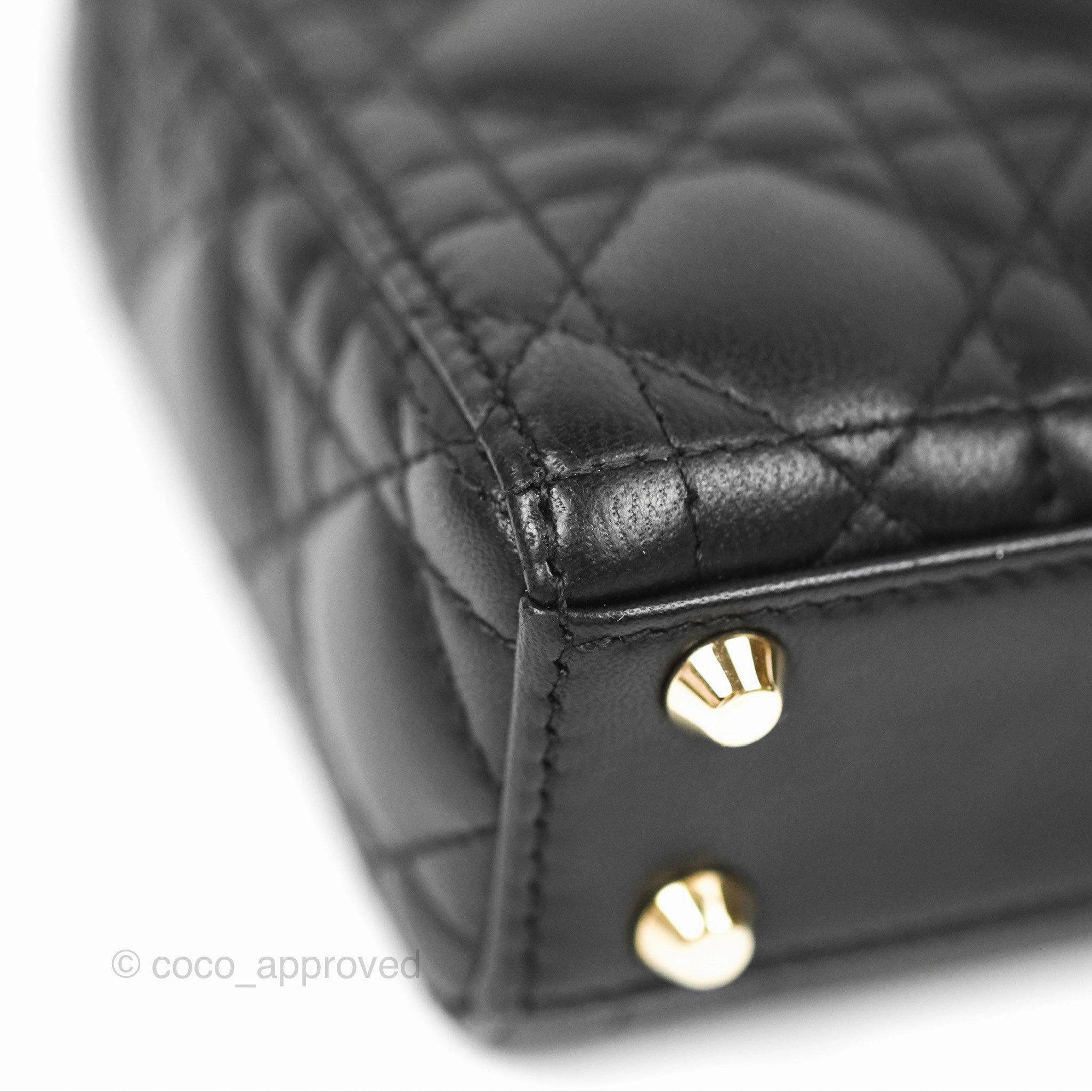 Christian Dior Micro Lady Dior Cannage Black Lambskin Gold Hardware