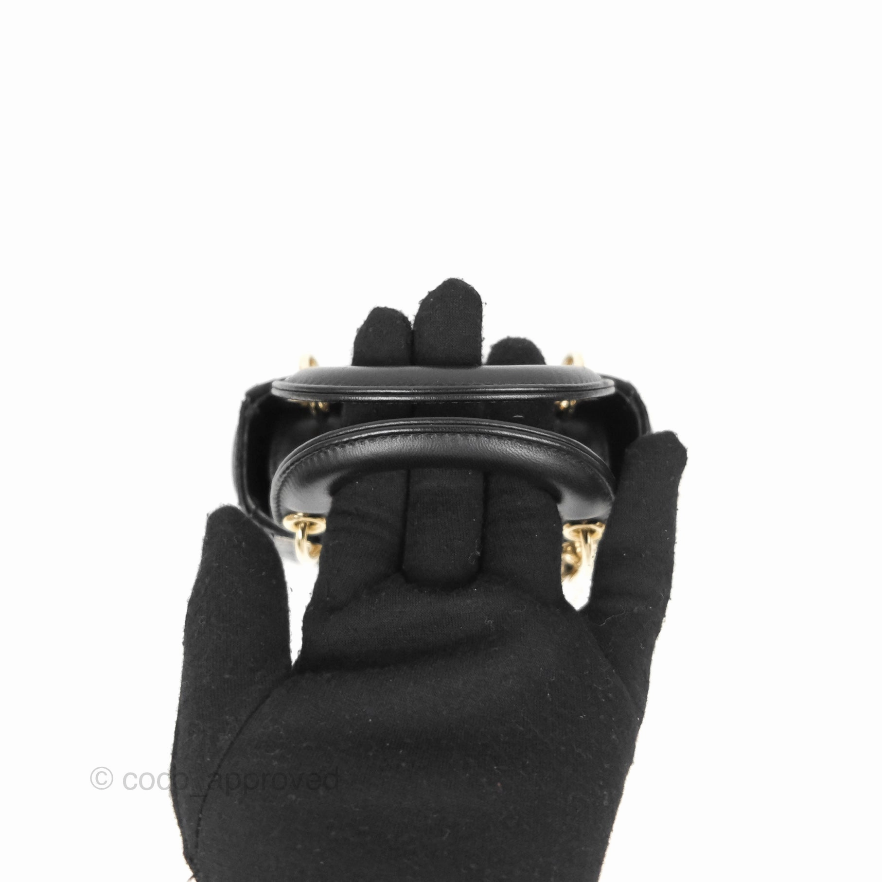 Christian Dior Micro Lady Dior Cannage Black Lambskin Gold Hardware