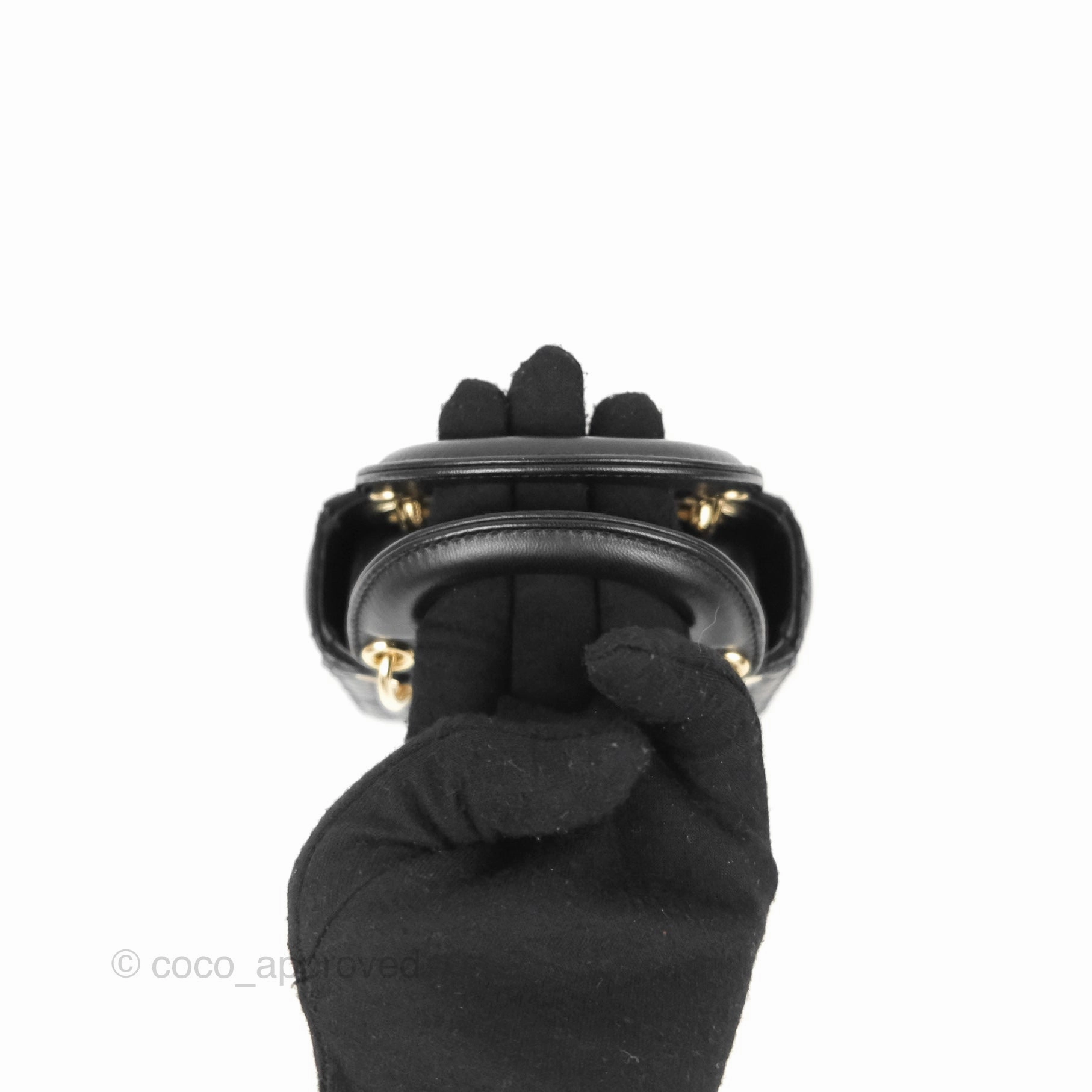 Christian Dior Micro Lady Dior Cannage Black Lambskin Gold Hardware