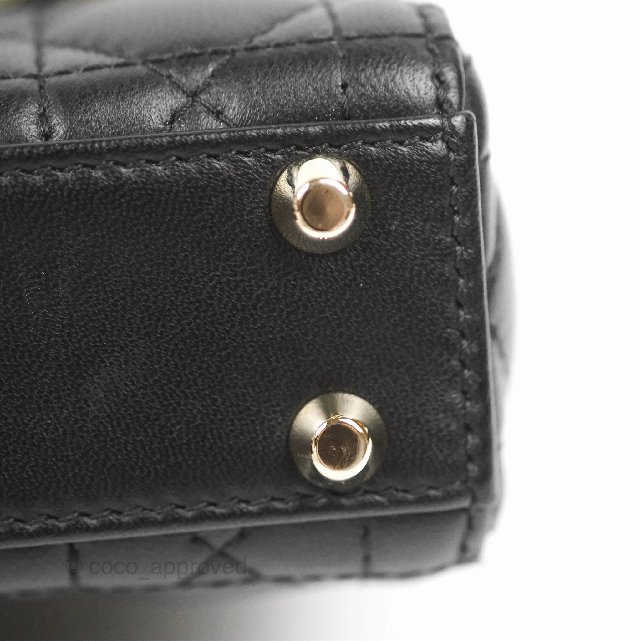 Christian Dior Micro Lady Dior Cannage Black Lambskin Gold Hardware