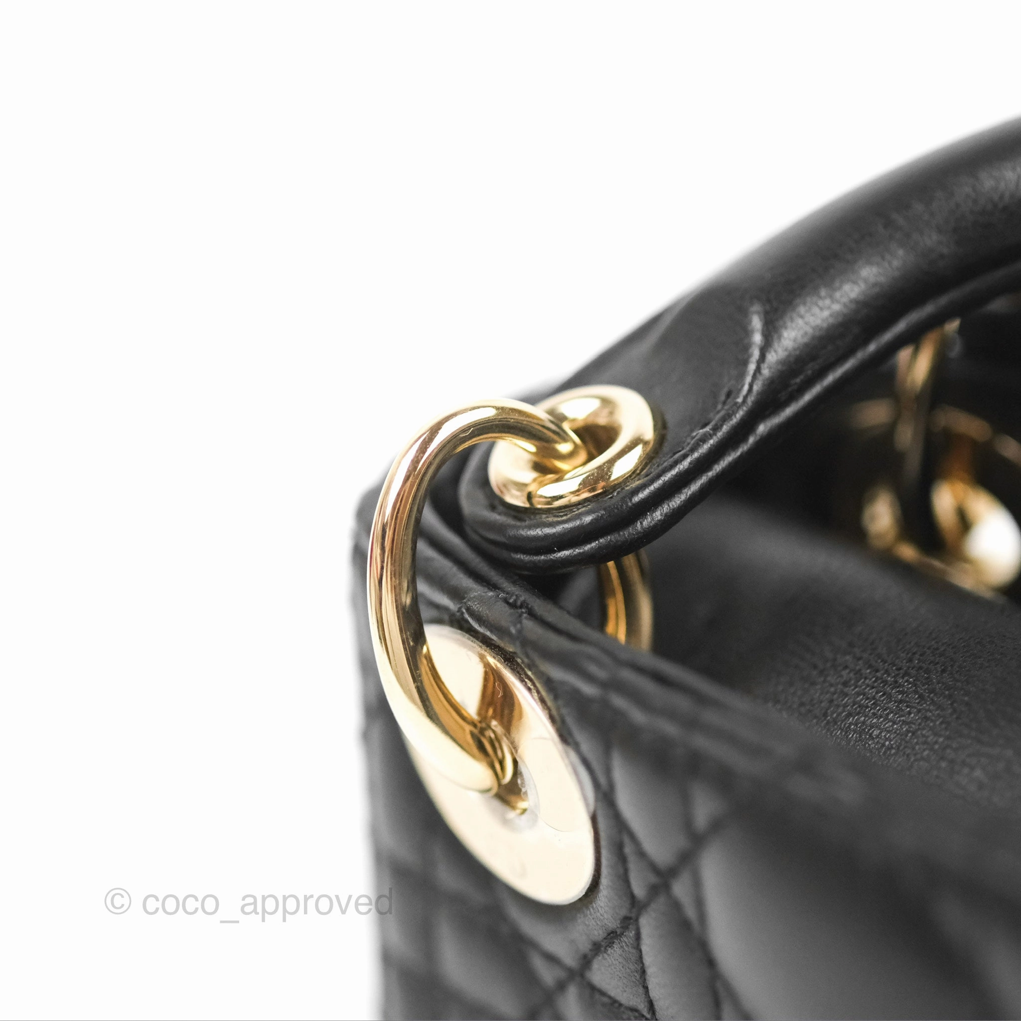 Christian Dior Micro Lady Dior Cannage Black Lambskin Gold Hardware