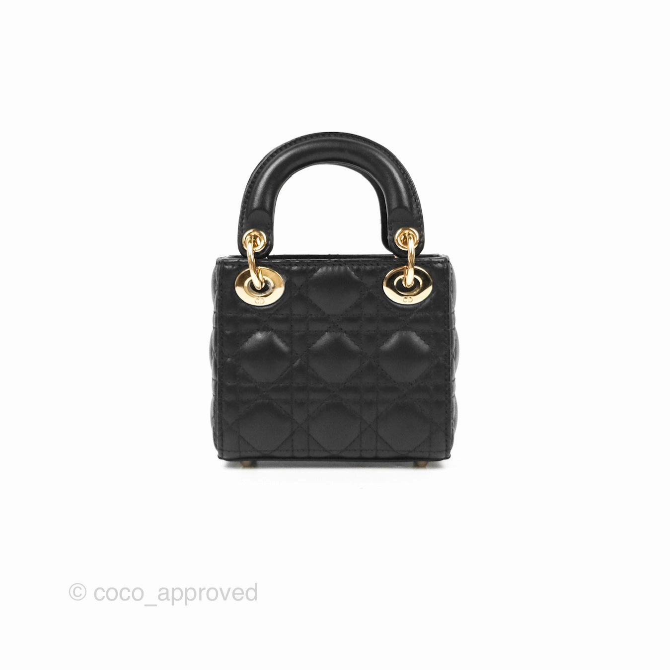 Christian Dior Micro Lady Dior Cannage Black Lambskin Gold Hardware