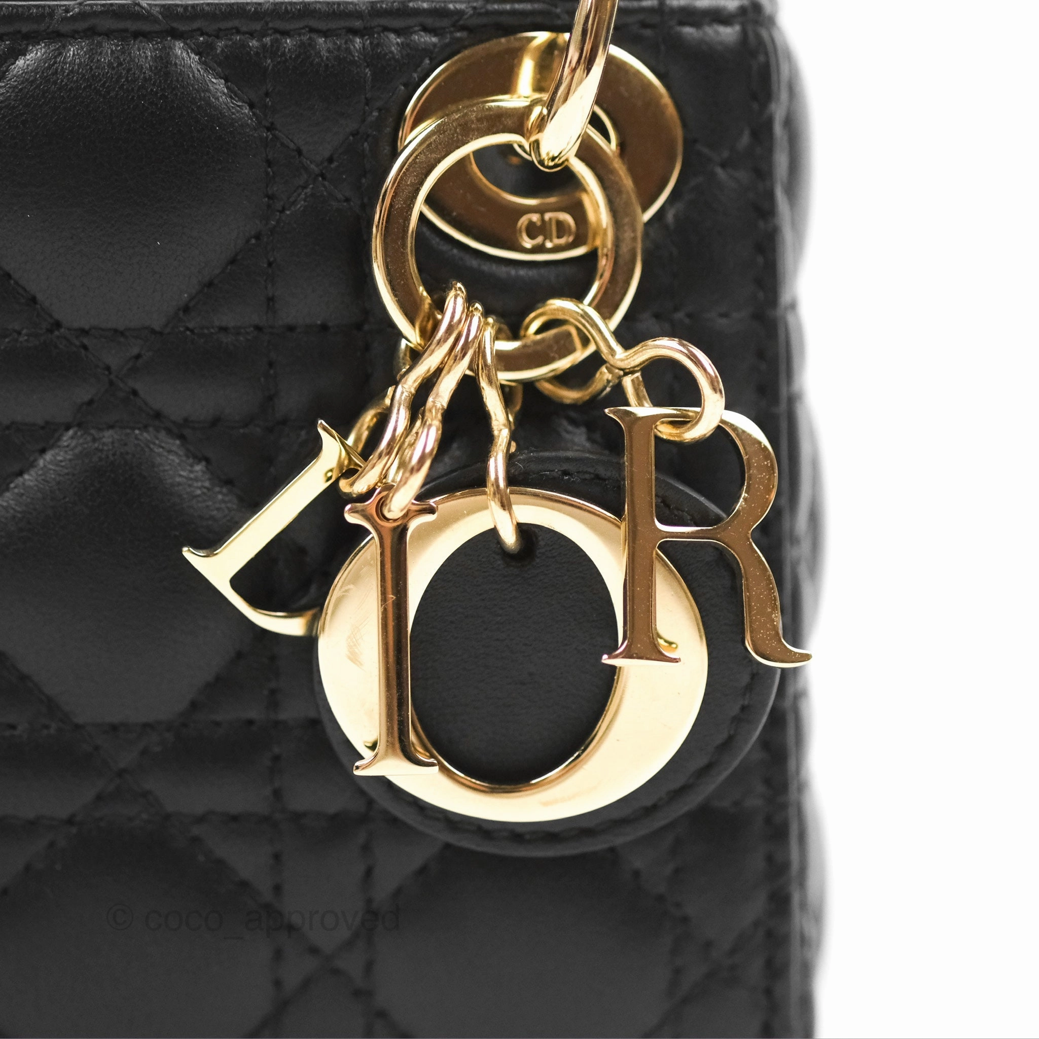 Christian Dior Micro Lady Dior Cannage Black Lambskin Gold Hardware