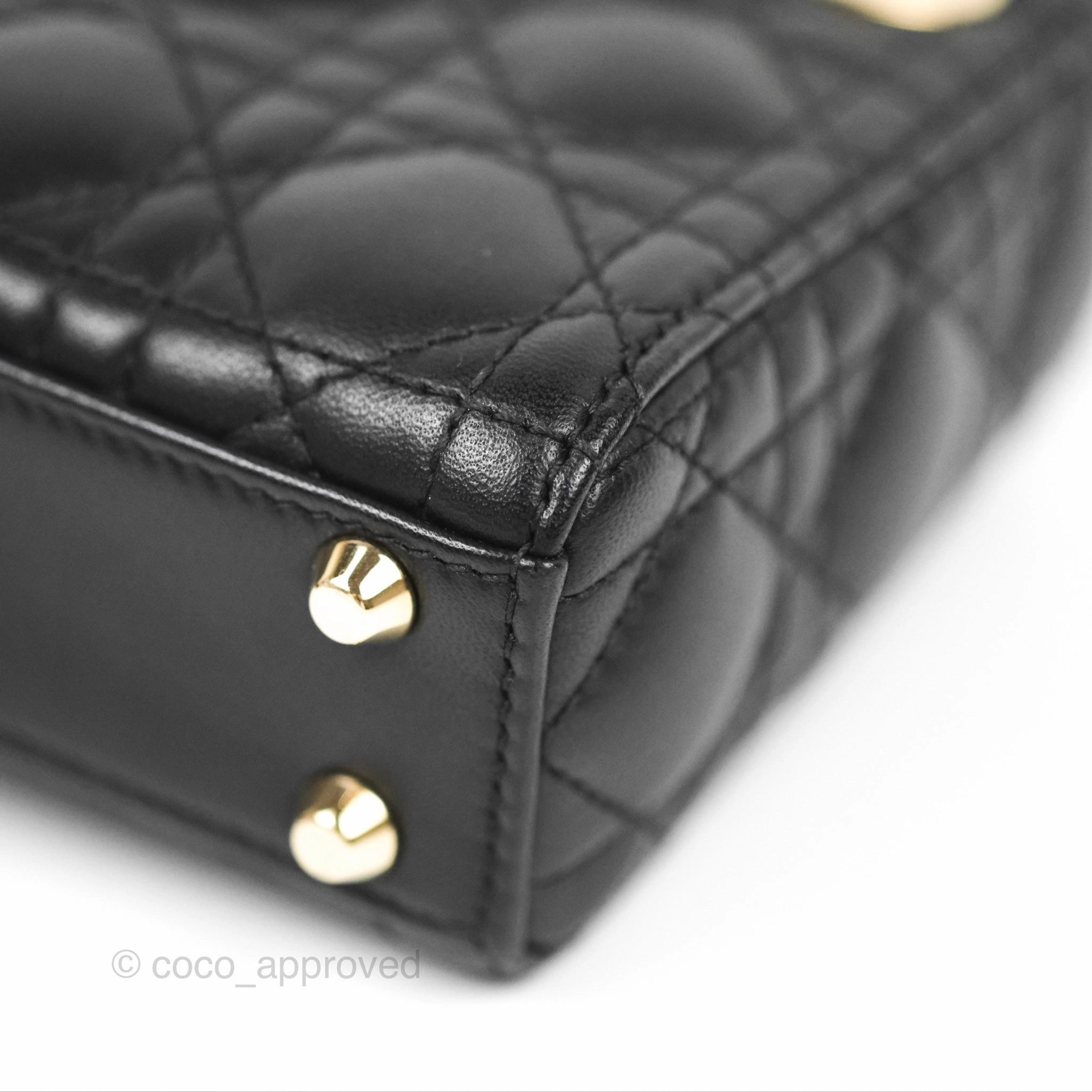 Christian Dior Micro Lady Dior Cannage Black Lambskin Gold Hardware