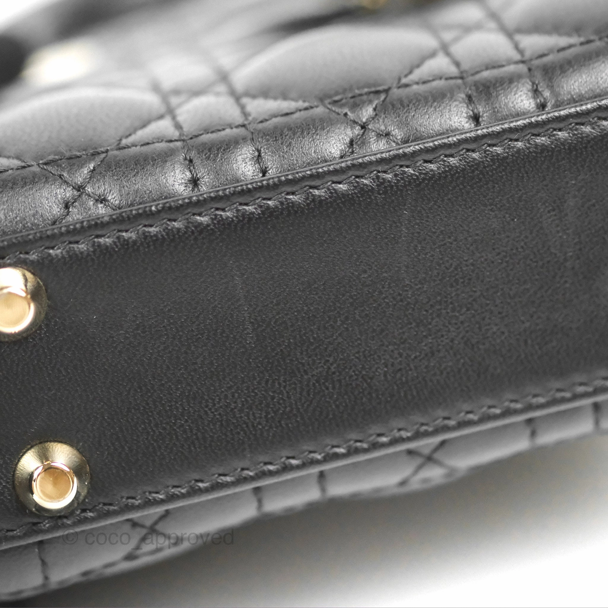 Christian Dior Micro Lady Dior Cannage Black Lambskin Gold Hardware