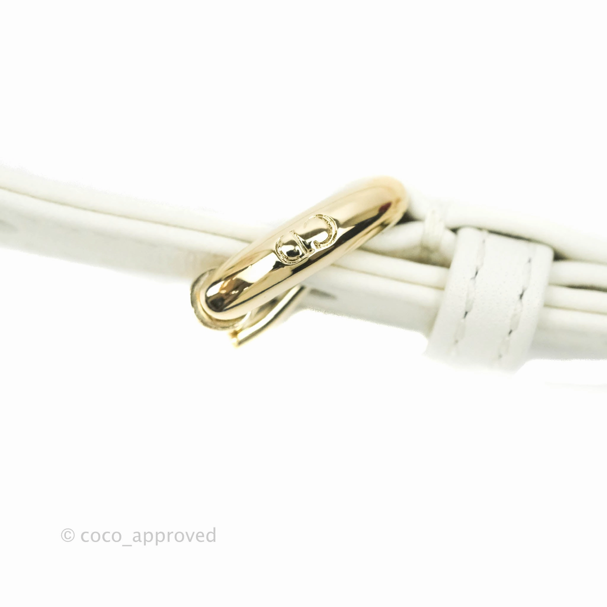 Christian Dior Micro Lady Dior Cannage Ivory White Lambskin Gold Hardware