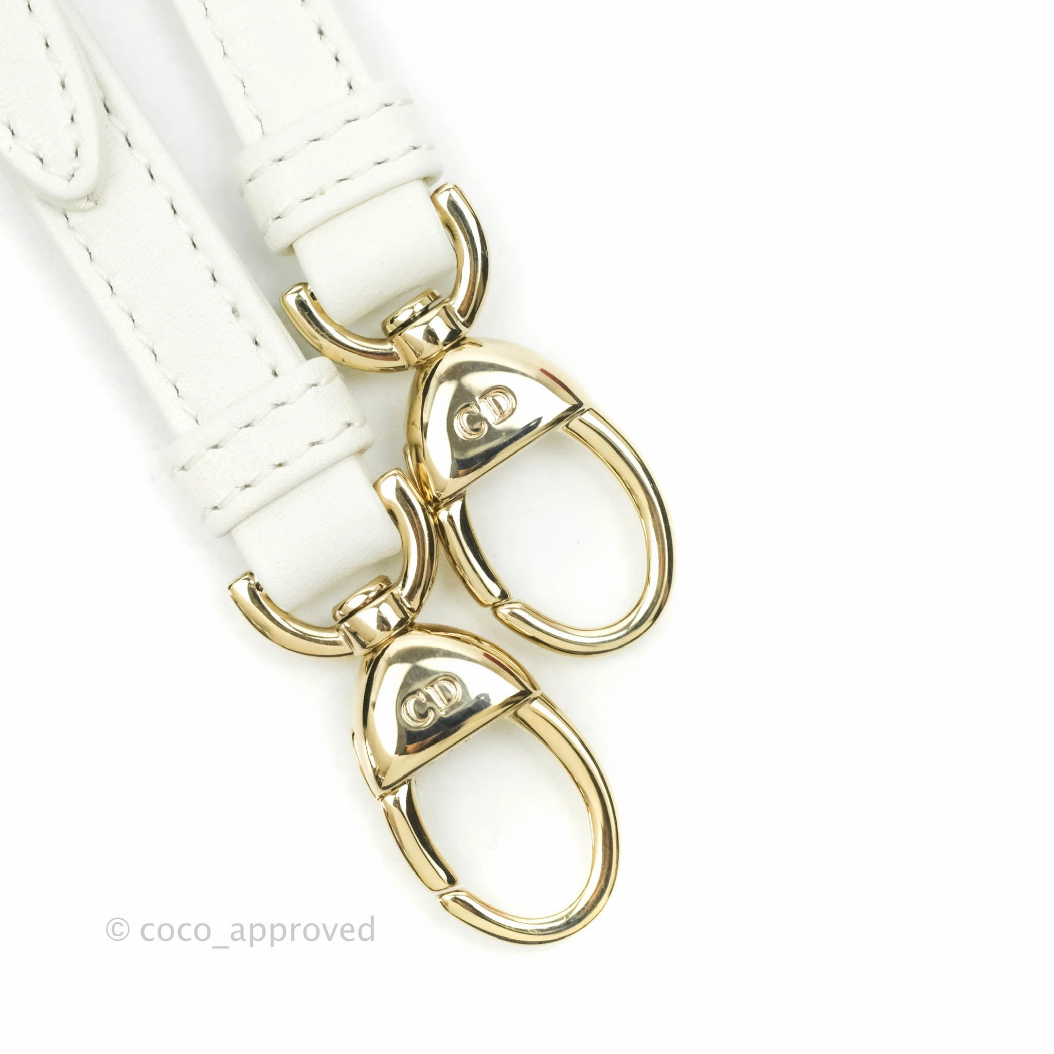 Christian Dior Micro Lady Dior Cannage Ivory White Lambskin Gold Hardware