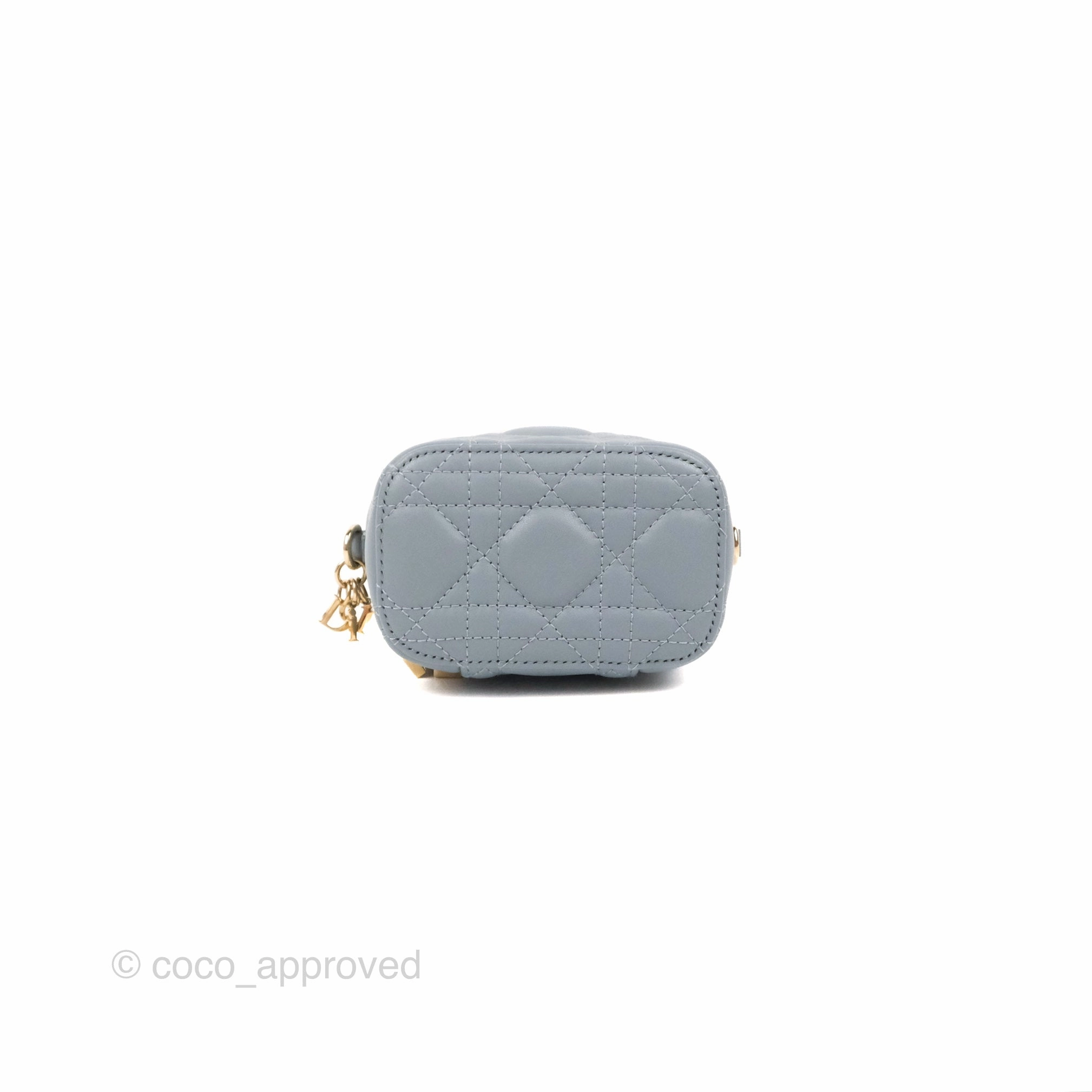 Christian Dior Micro Lady Dior Vanity Case Cloud Blue Cannage Lambskin