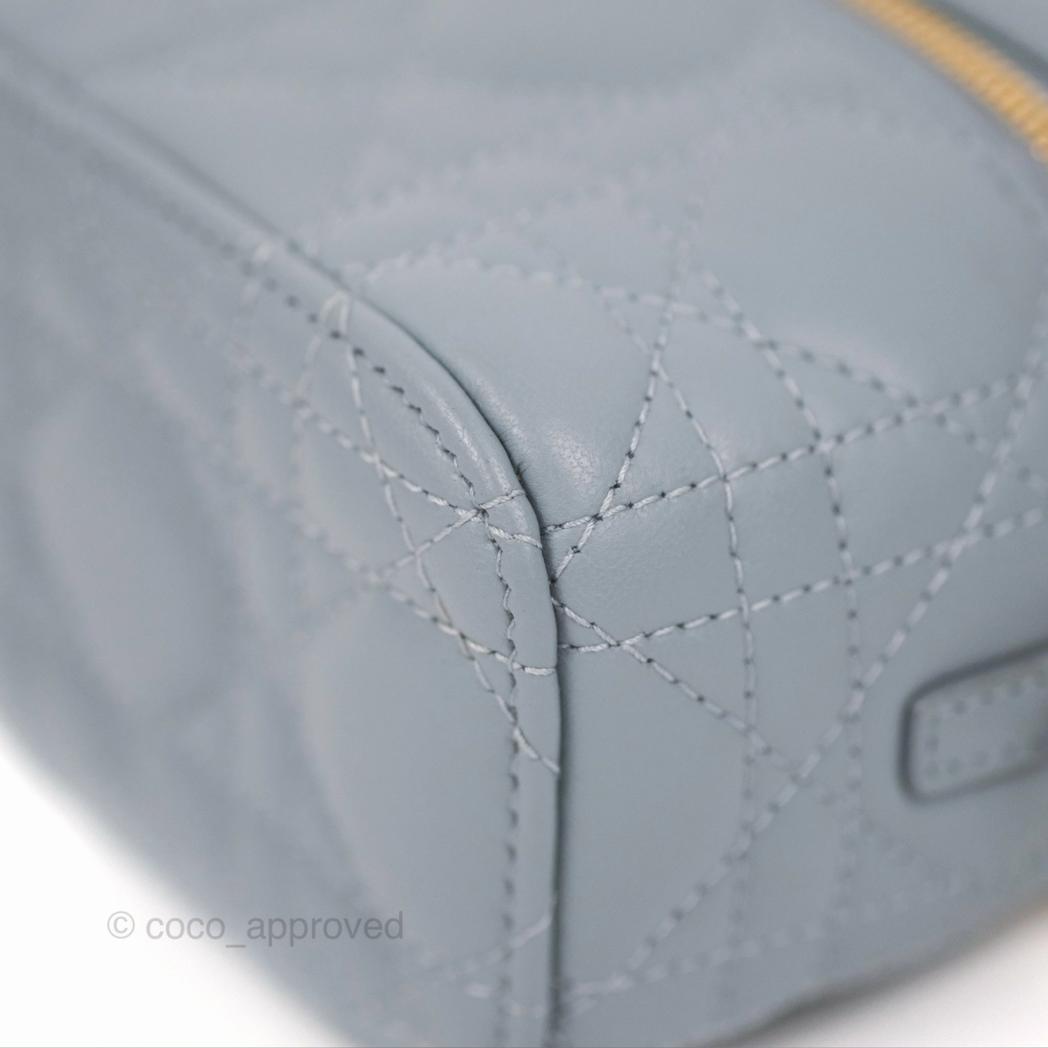 Christian Dior Micro Lady Dior Vanity Case Cloud Blue Cannage Lambskin