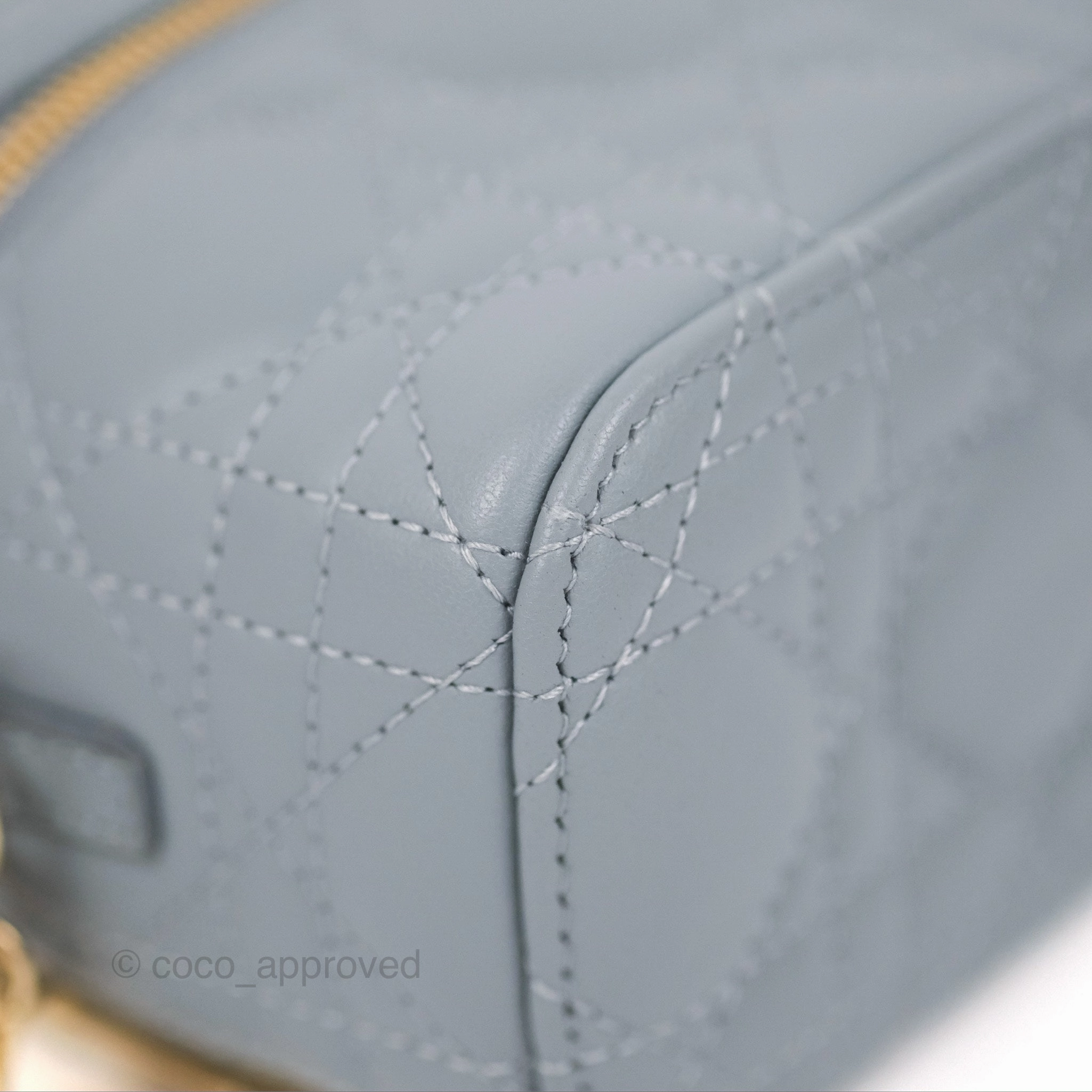 Christian Dior Micro Lady Dior Vanity Case Cloud Blue Cannage Lambskin