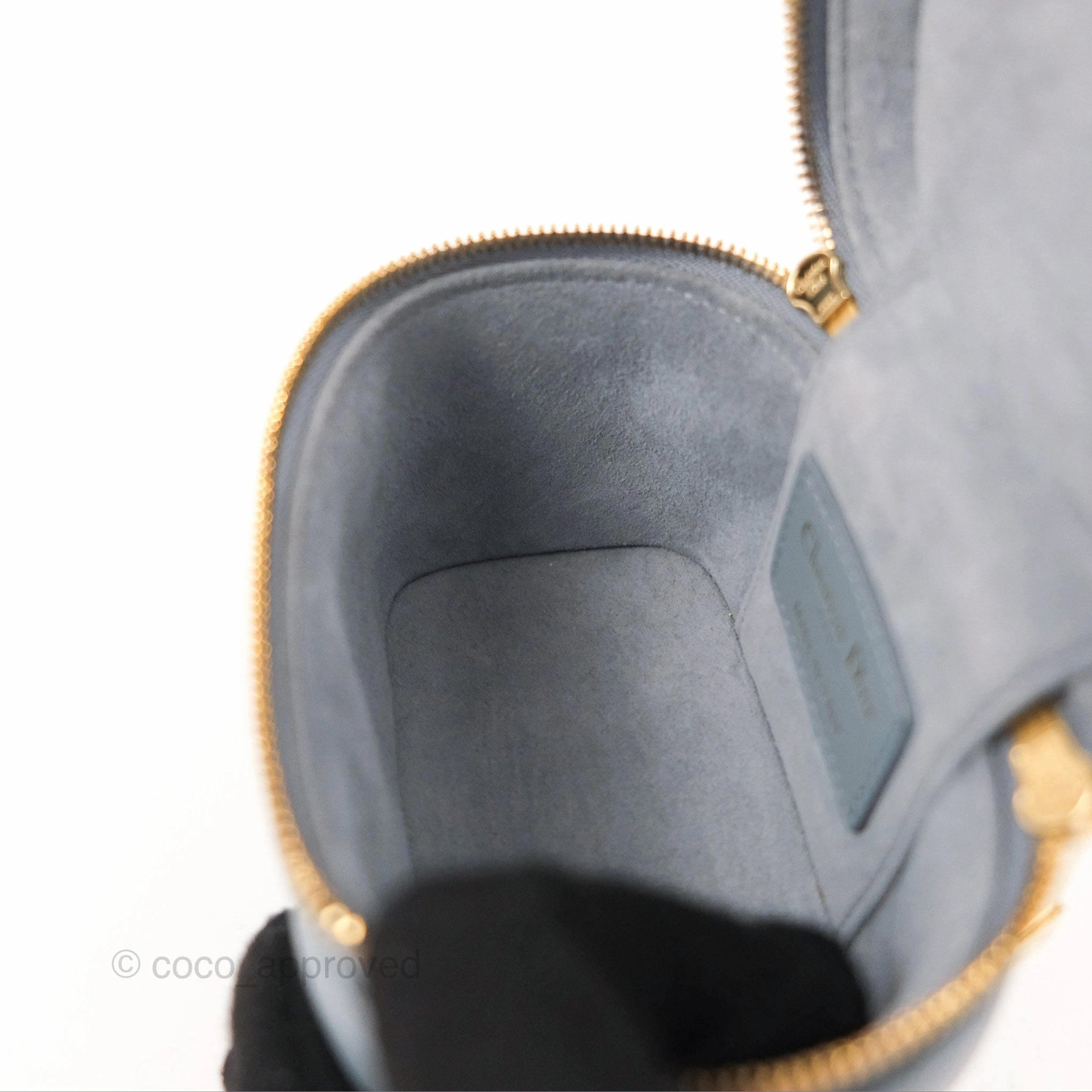 Christian Dior Micro Lady Dior Vanity Case Cloud Blue Cannage Lambskin