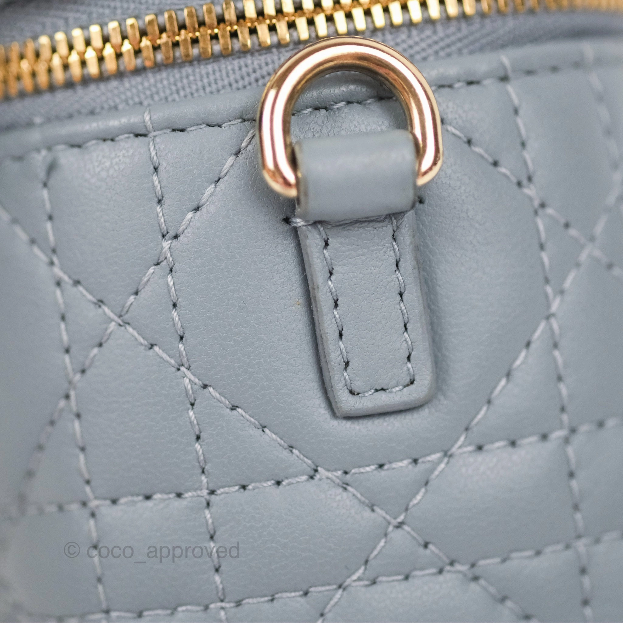 Christian Dior Micro Lady Dior Vanity Case Cloud Blue Cannage Lambskin