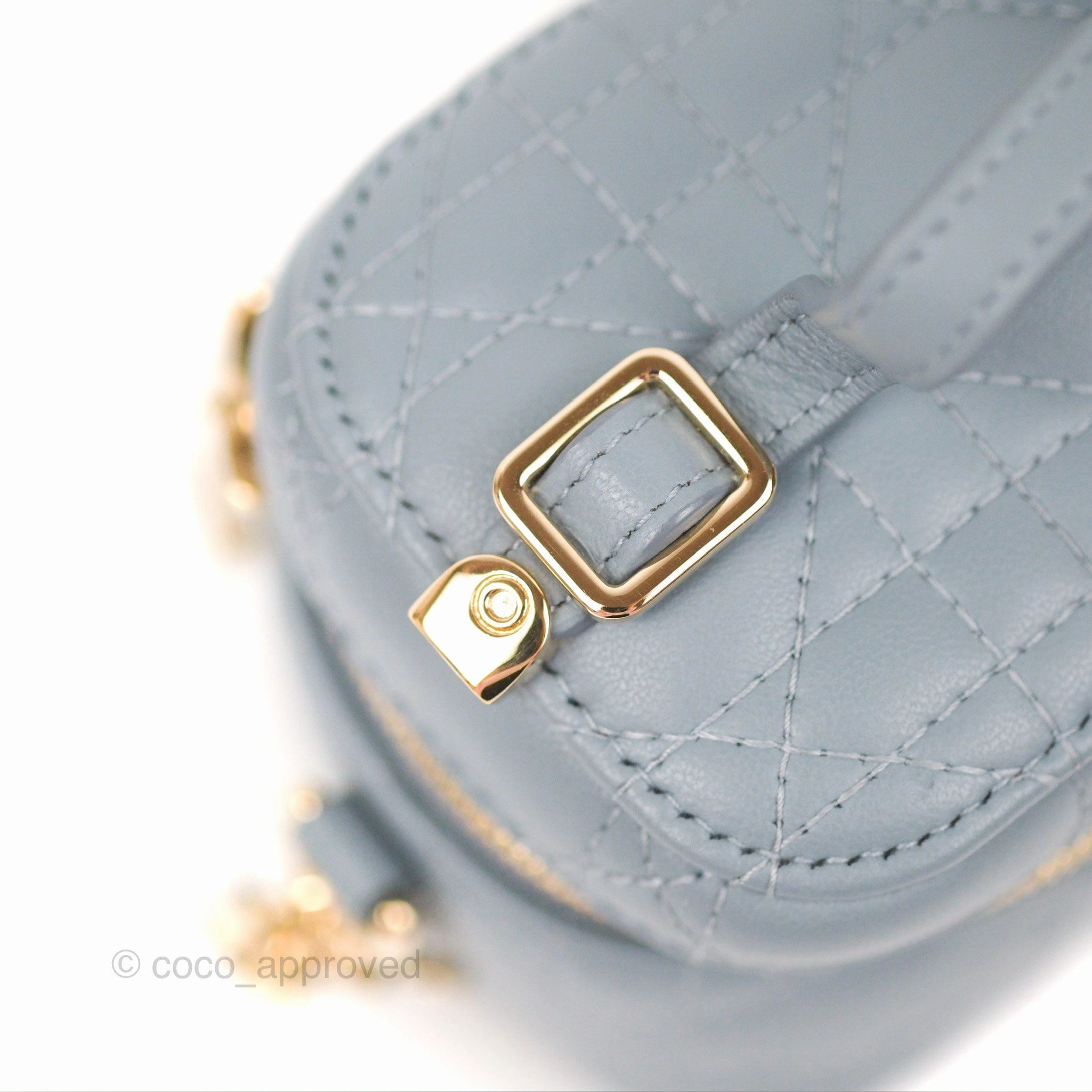 Christian Dior Micro Lady Dior Vanity Case Cloud Blue Cannage Lambskin