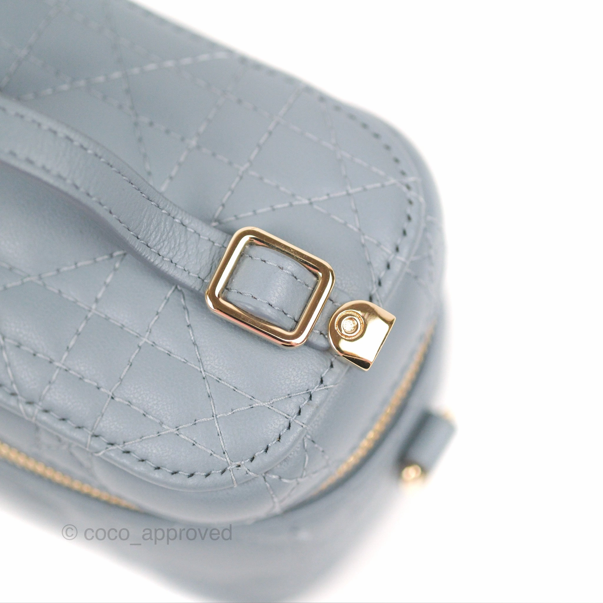 Christian Dior Micro Lady Dior Vanity Case Cloud Blue Cannage Lambskin