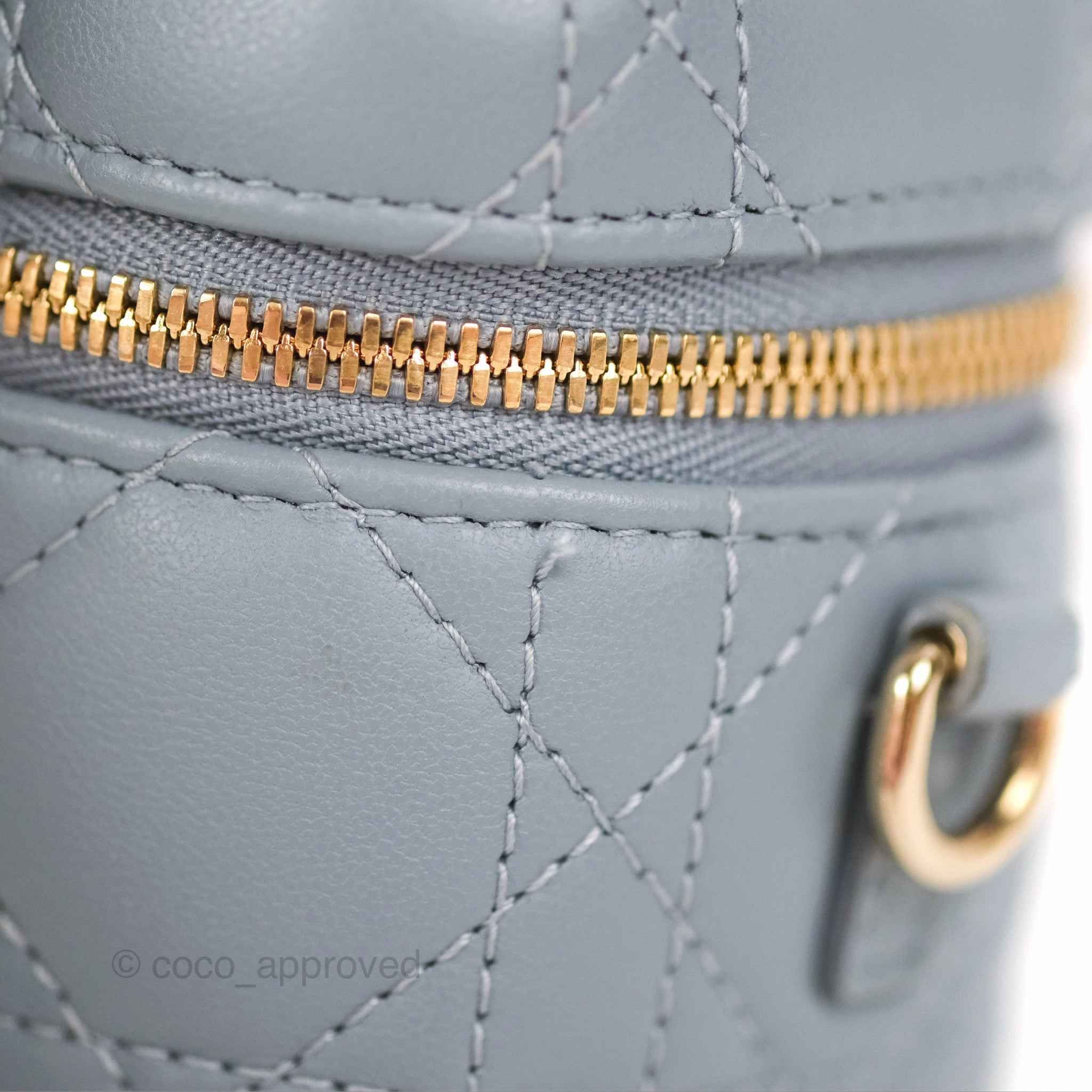 Christian Dior Micro Lady Dior Vanity Case Cloud Blue Cannage Lambskin