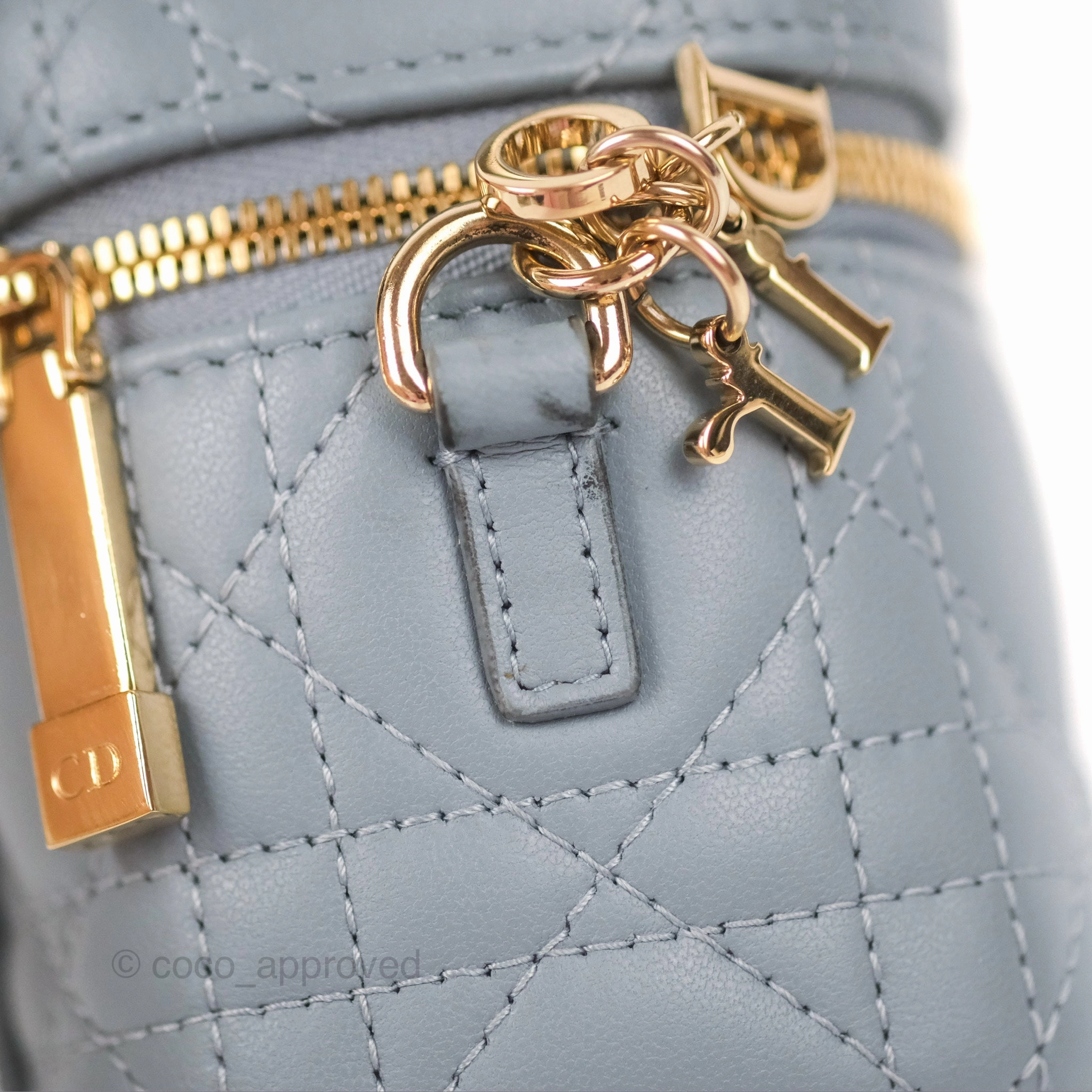 Christian Dior Micro Lady Dior Vanity Case Cloud Blue Cannage Lambskin