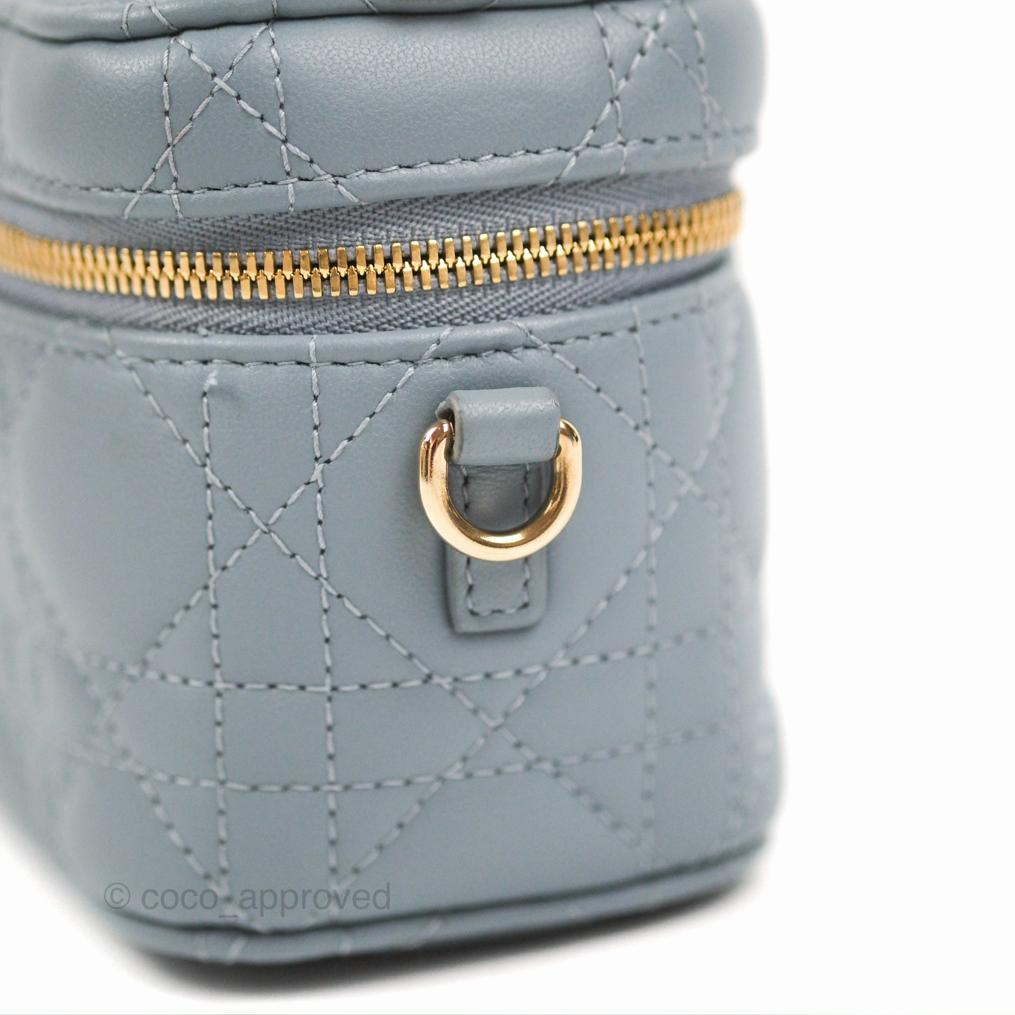 Christian Dior Micro Lady Dior Vanity Case Cloud Blue Cannage Lambskin