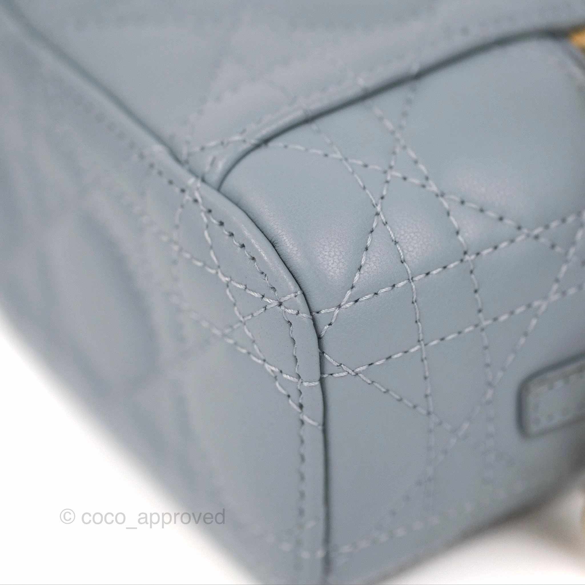 Christian Dior Micro Lady Dior Vanity Case Cloud Blue Cannage Lambskin